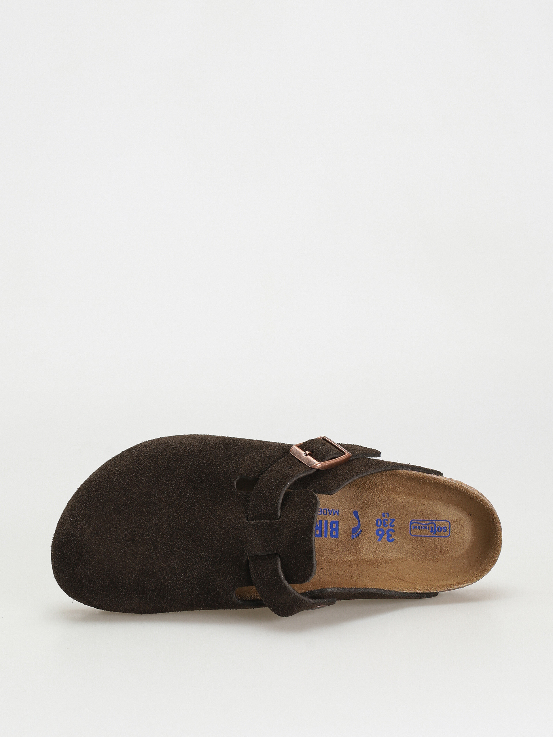 Šľapky Birkenstock Boston SFB Suede Narrow Wmn (mocha)