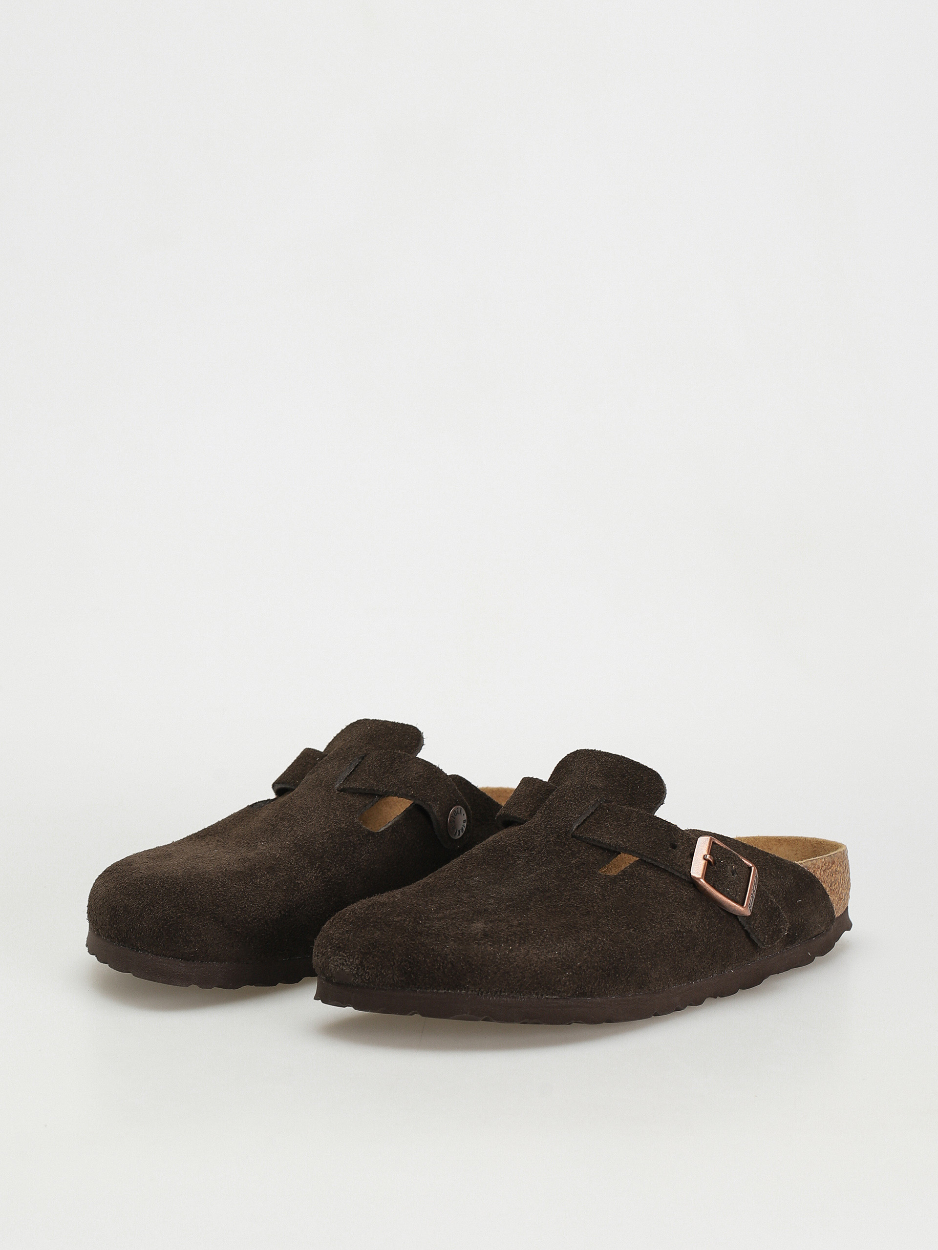 Šľapky Birkenstock Boston SFB Suede Narrow Wmn (mocha)