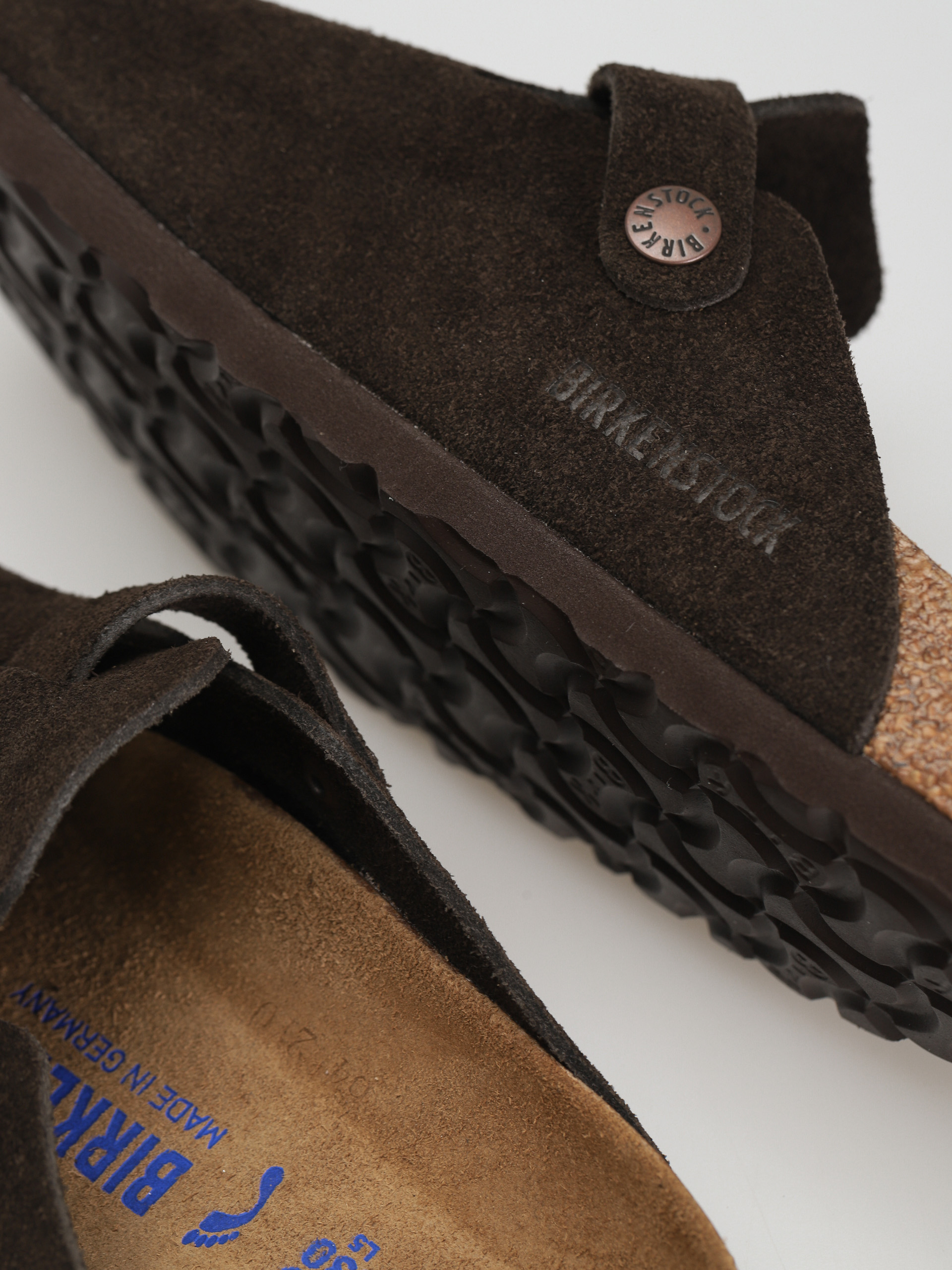 Šľapky Birkenstock Boston SFB Suede Narrow Wmn (mocha)