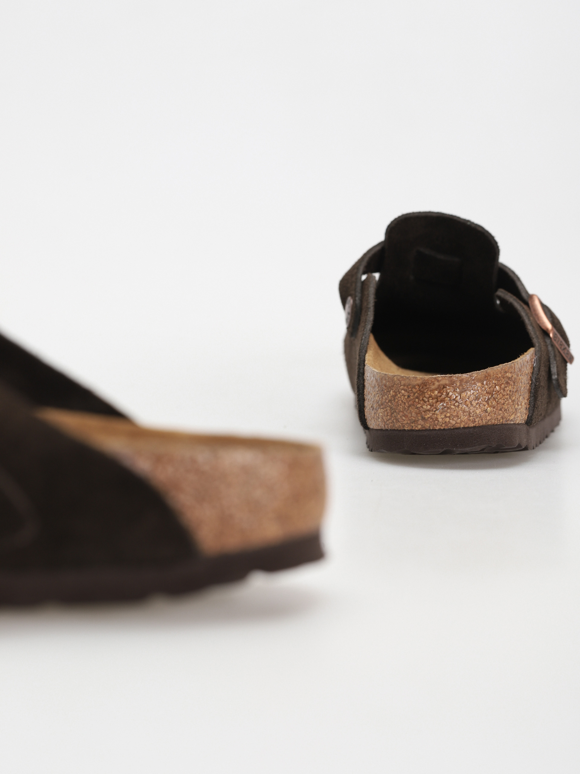 Šľapky Birkenstock Boston SFB Suede Narrow Wmn (mocha)