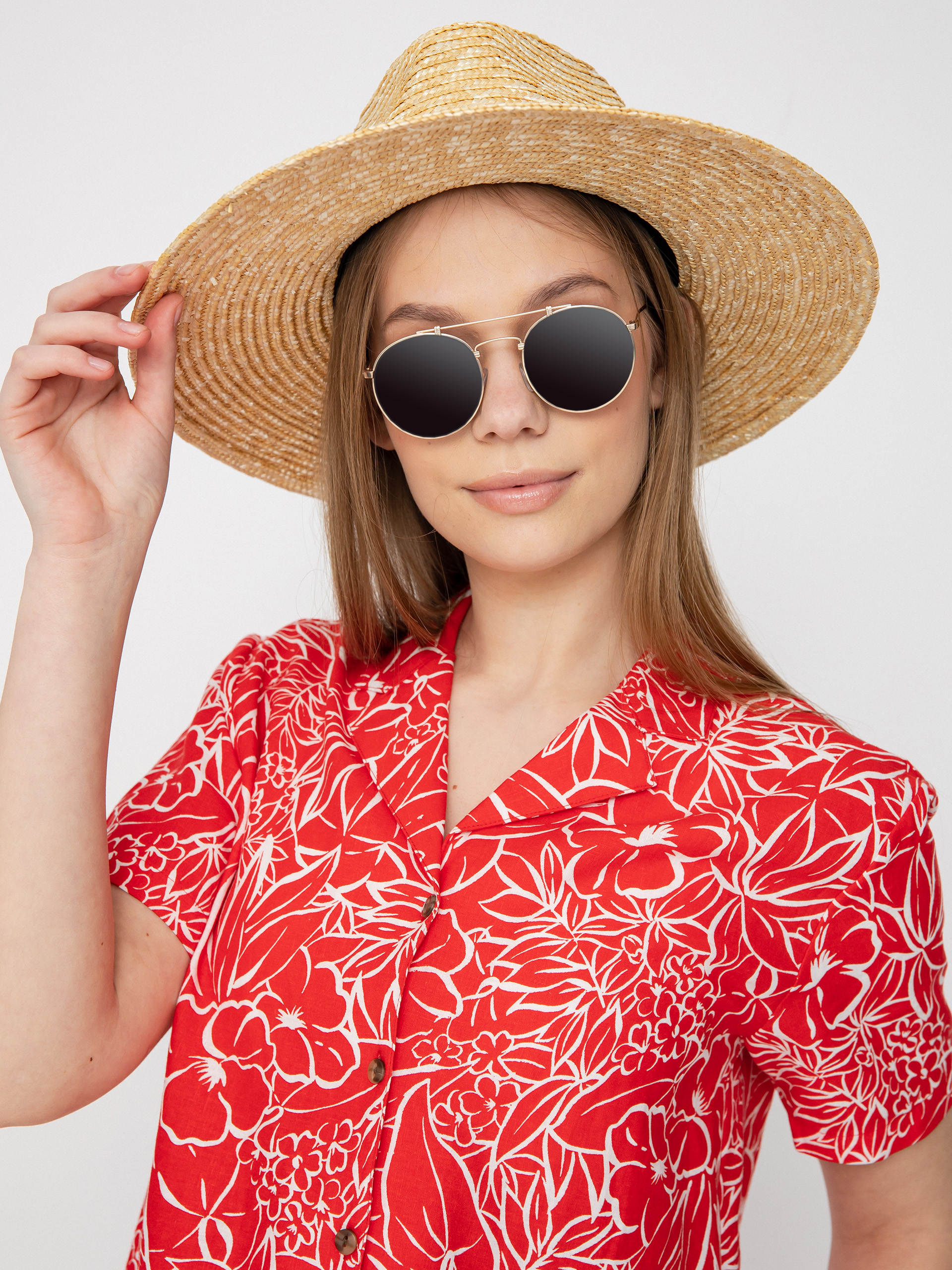 Košeľa Brixton Indo Linen Wmn (aloha red)