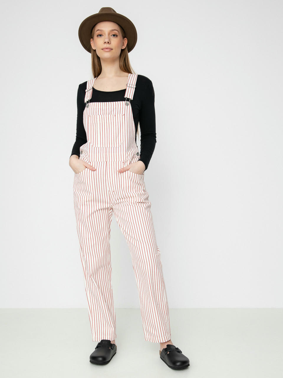 Nohavice Brixton Costa Overall Wmn (aloha red)