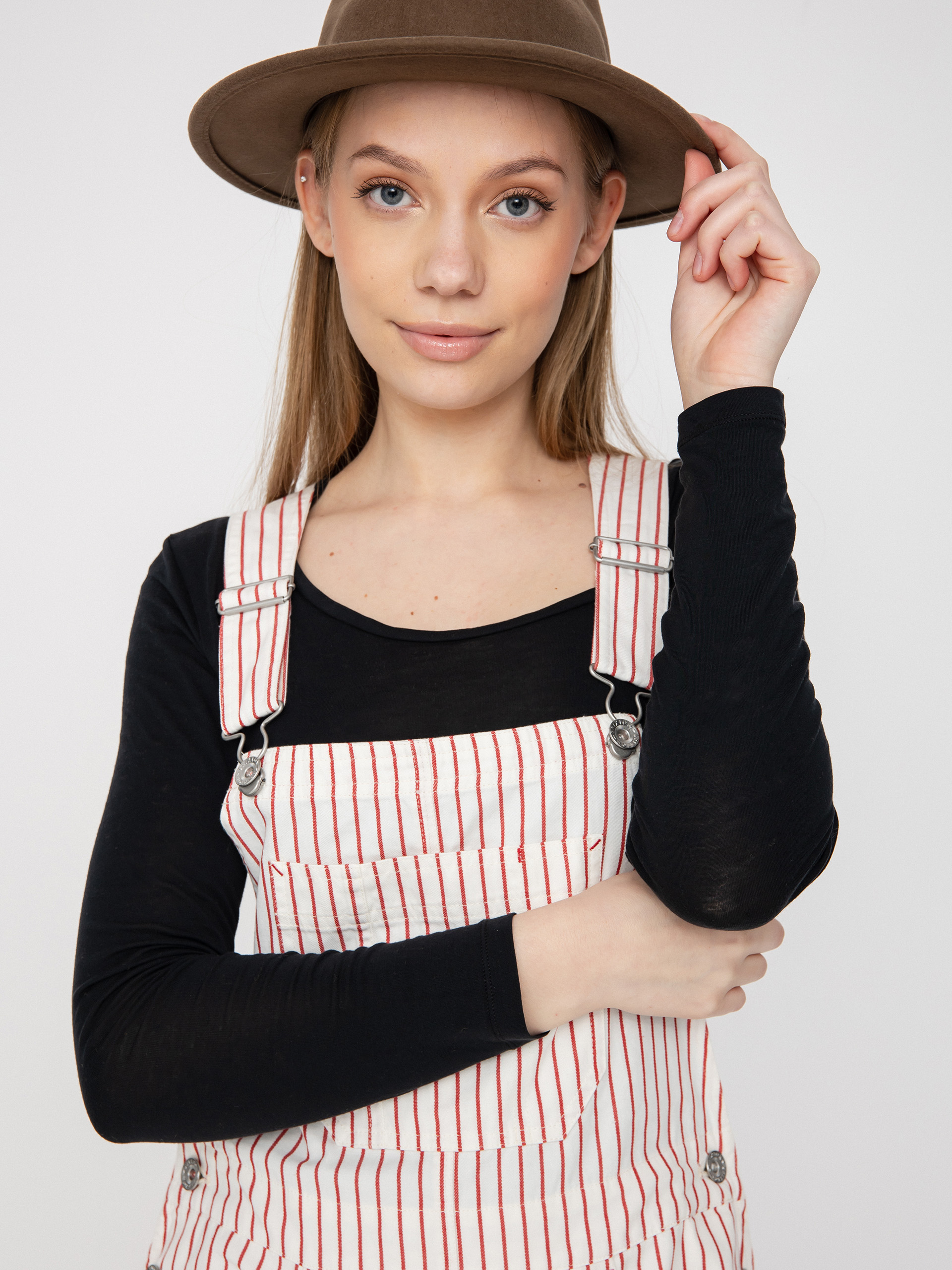 Nohavice Brixton Costa Overall Wmn (aloha red)