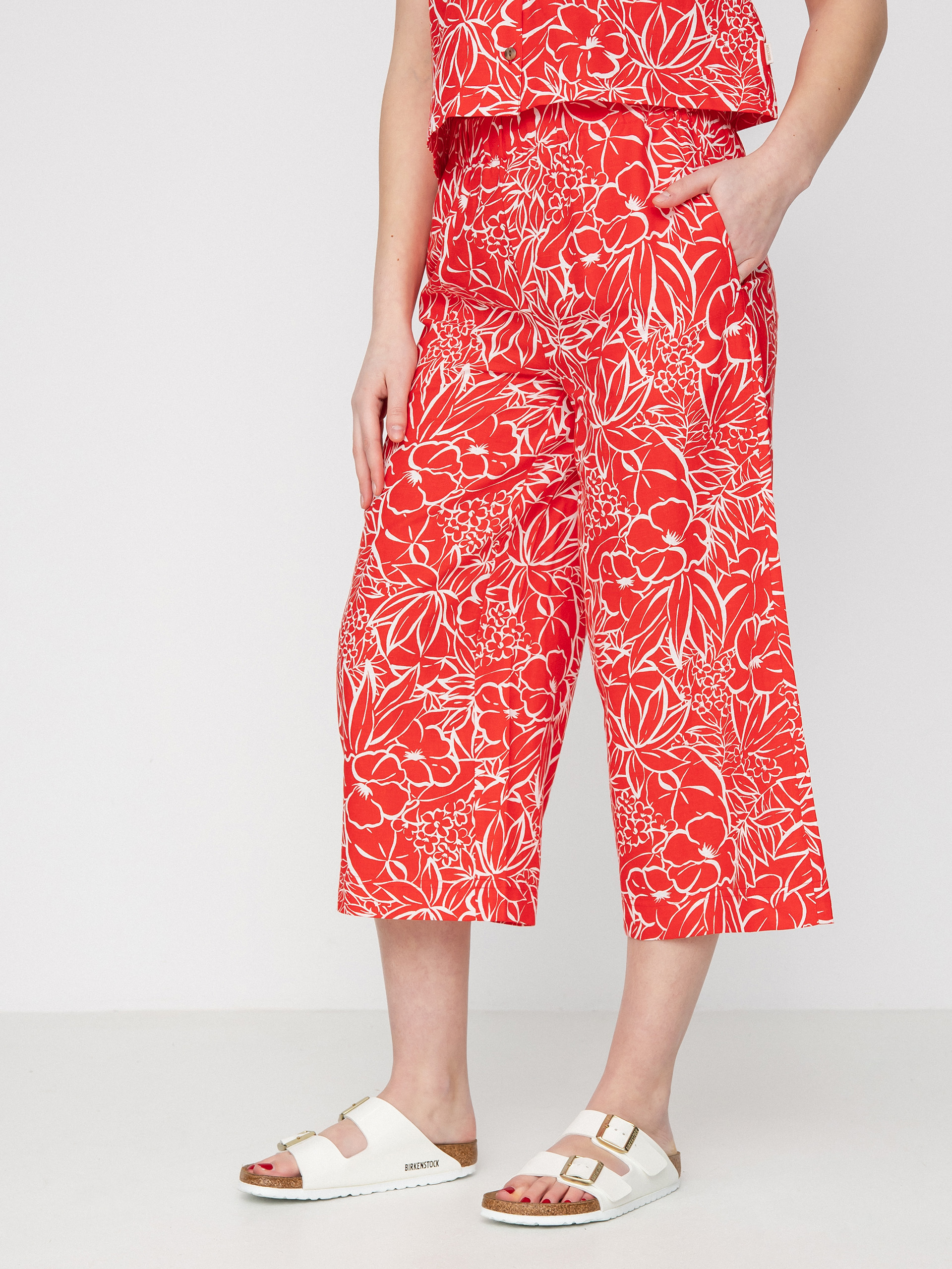 Nohavice Brixton Indo Linen Wide Leg Wmn (aloha red)