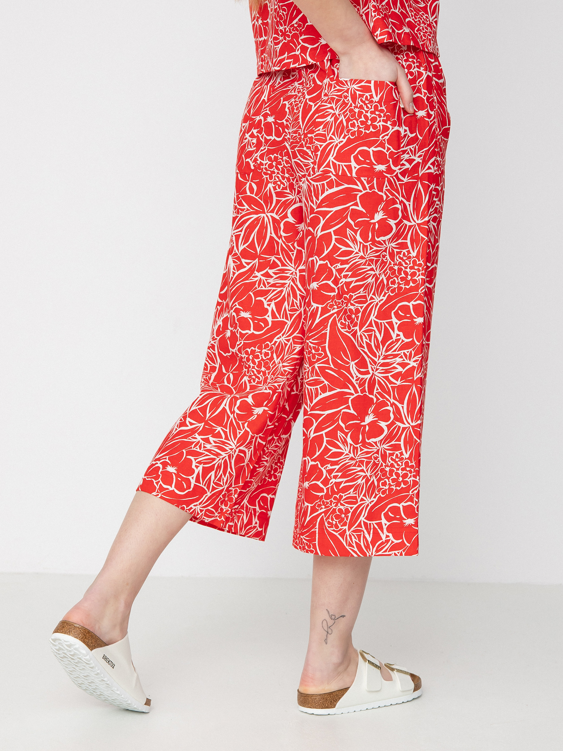 Nohavice Brixton Indo Linen Wide Leg Wmn (aloha red)