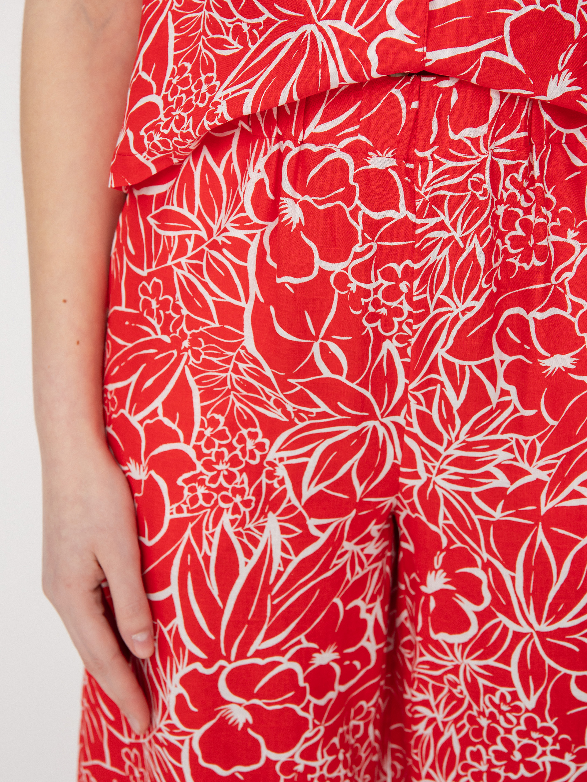 Nohavice Brixton Indo Linen Wide Leg Wmn (aloha red)