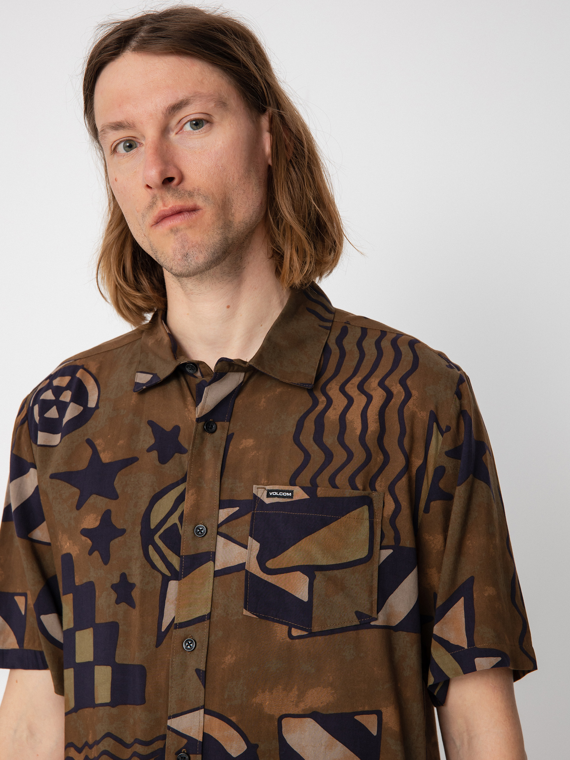 Košeľa Volcom Hand Geo (service green)