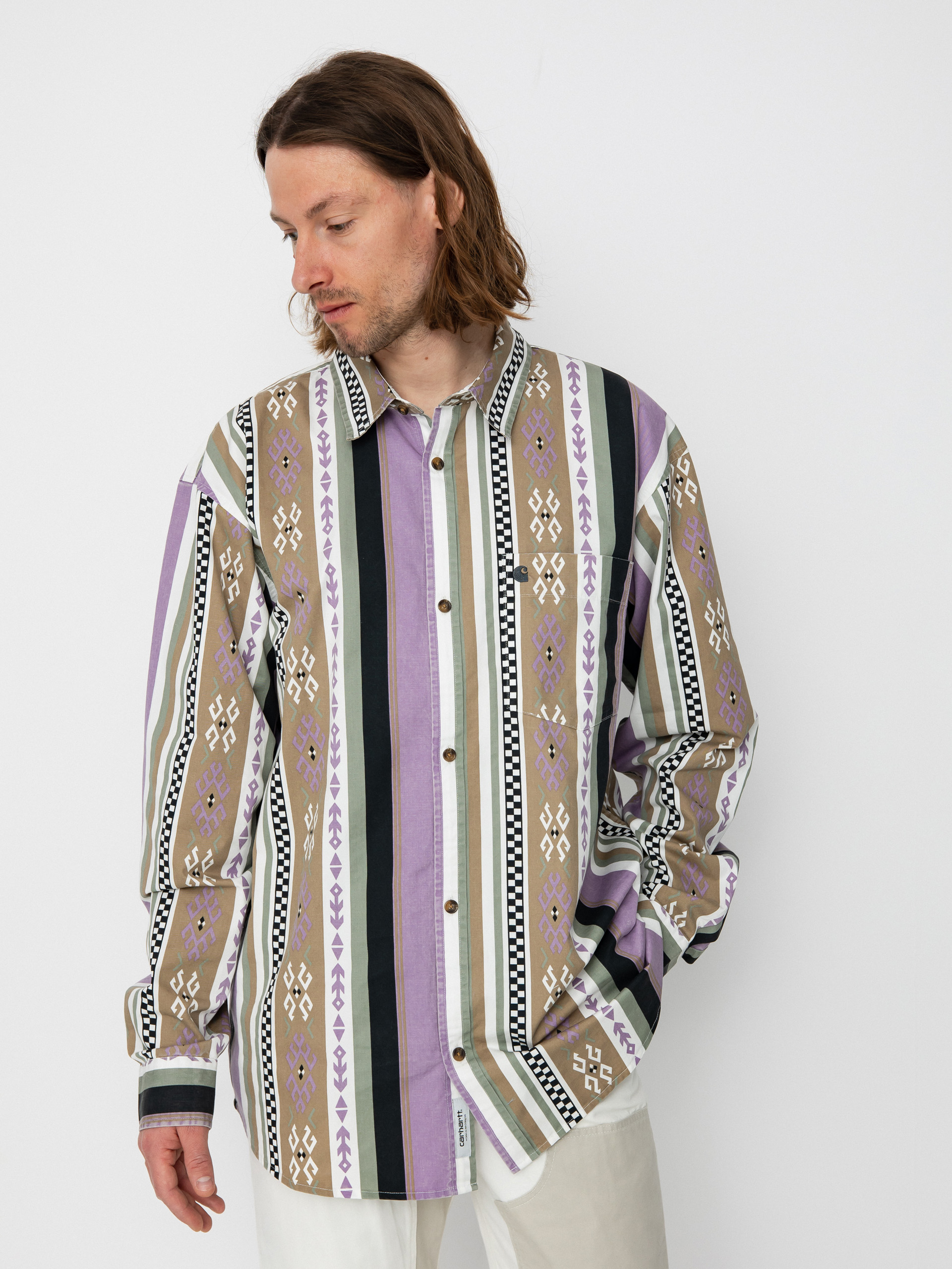 Košeľa Carhartt WIP Coba Stripe (coba stripe violanda/soot)