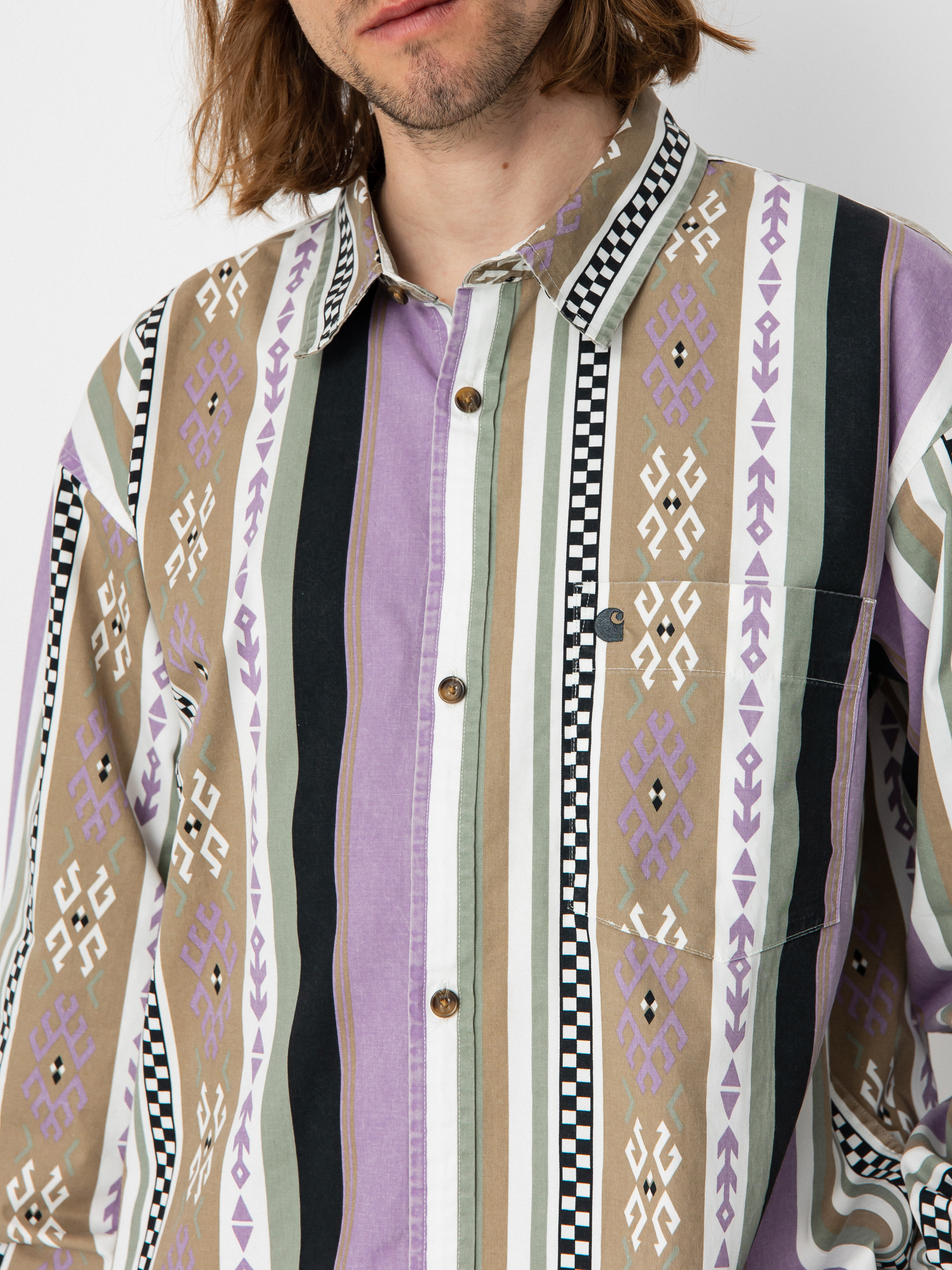 Košeľa Carhartt WIP Coba Stripe (coba stripe violanda/soot)