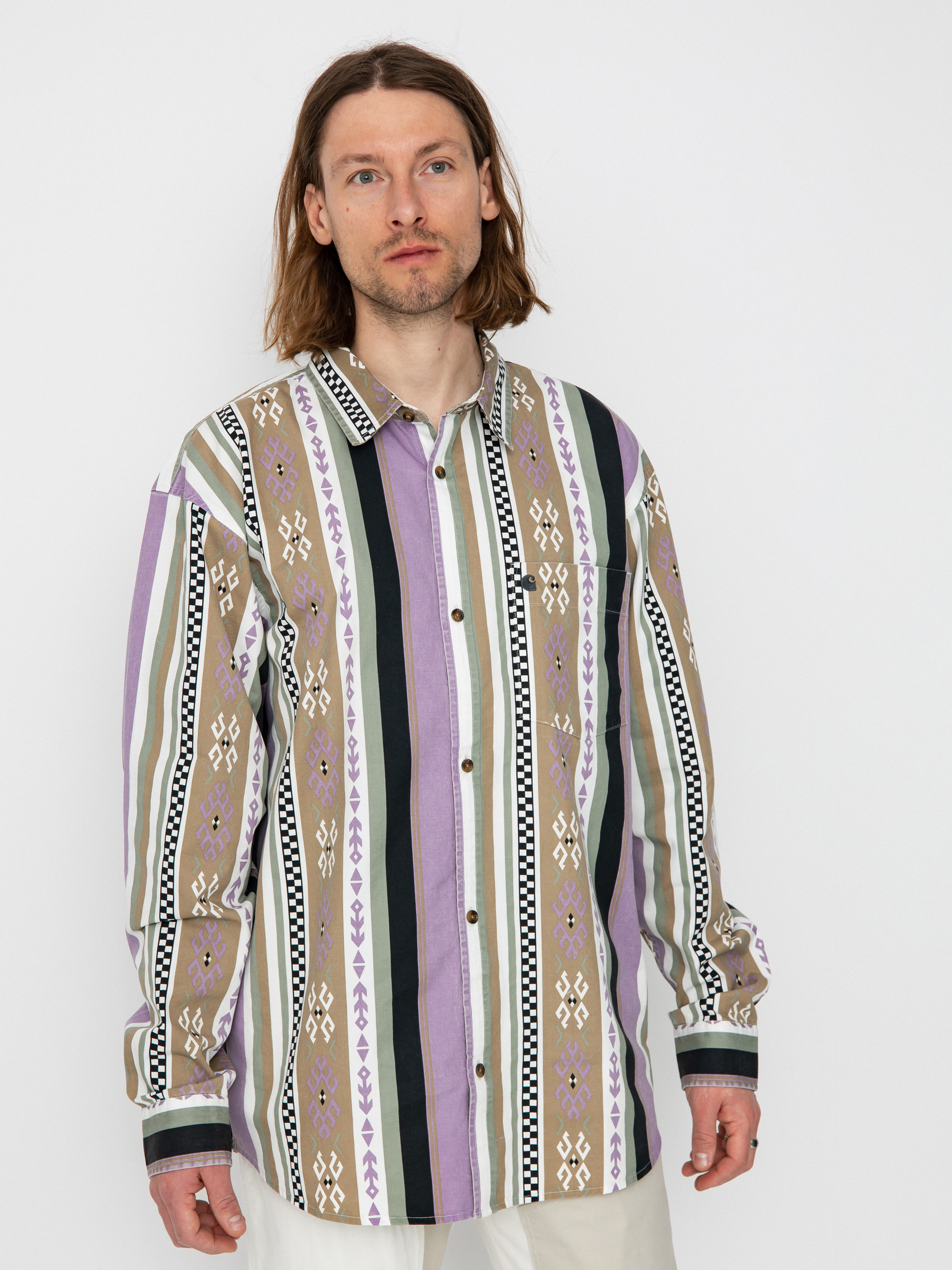 Košeľa Carhartt WIP Coba Stripe (coba stripe violanda/soot)