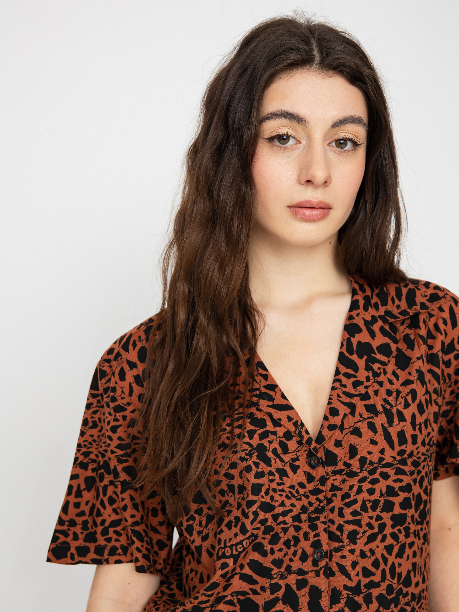 Košeľa Volcom Dino Tea Tunic Wmn (dark clay)