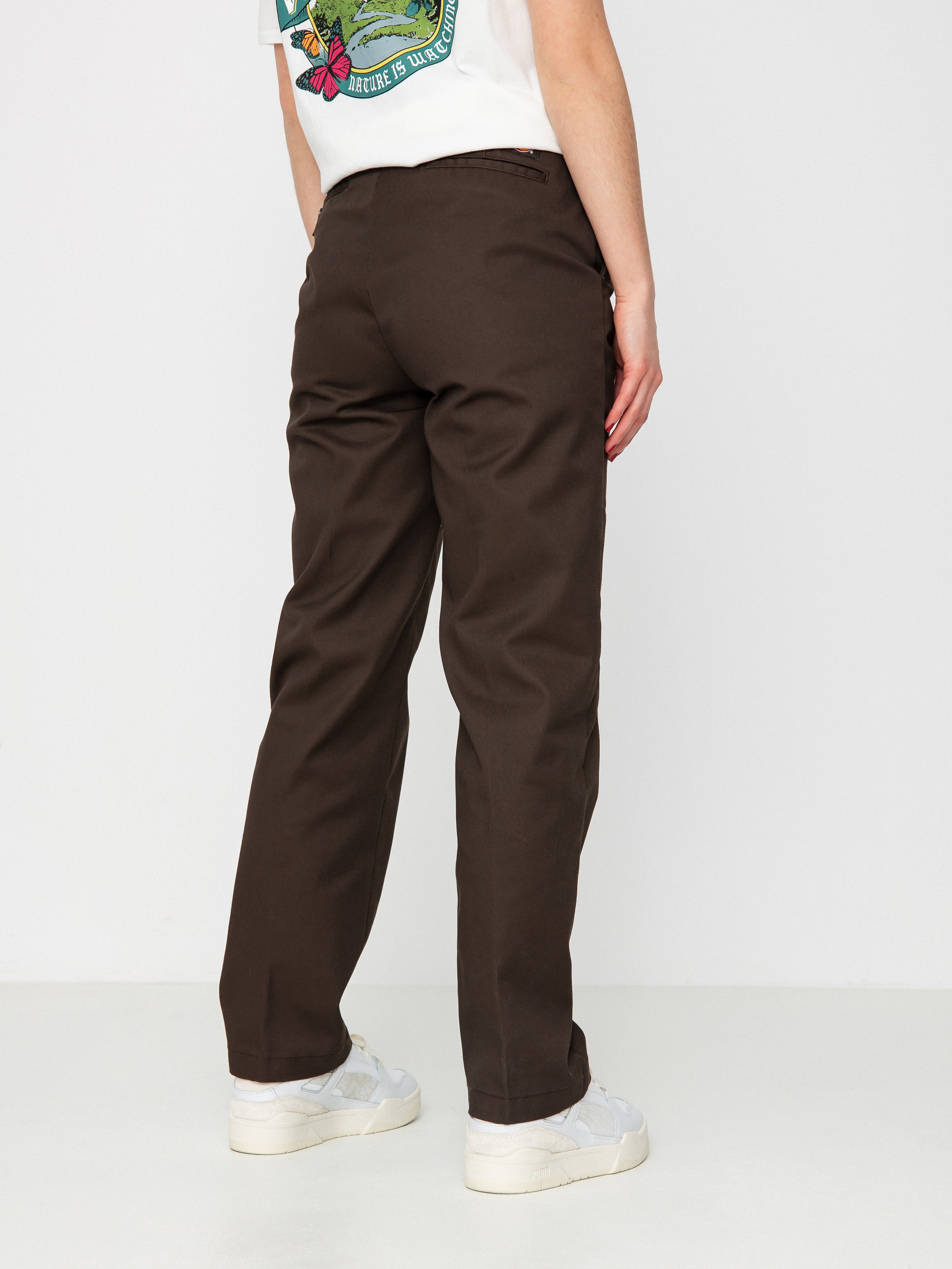 Nohavice Dickies Elizaville Wmn (dark brown)