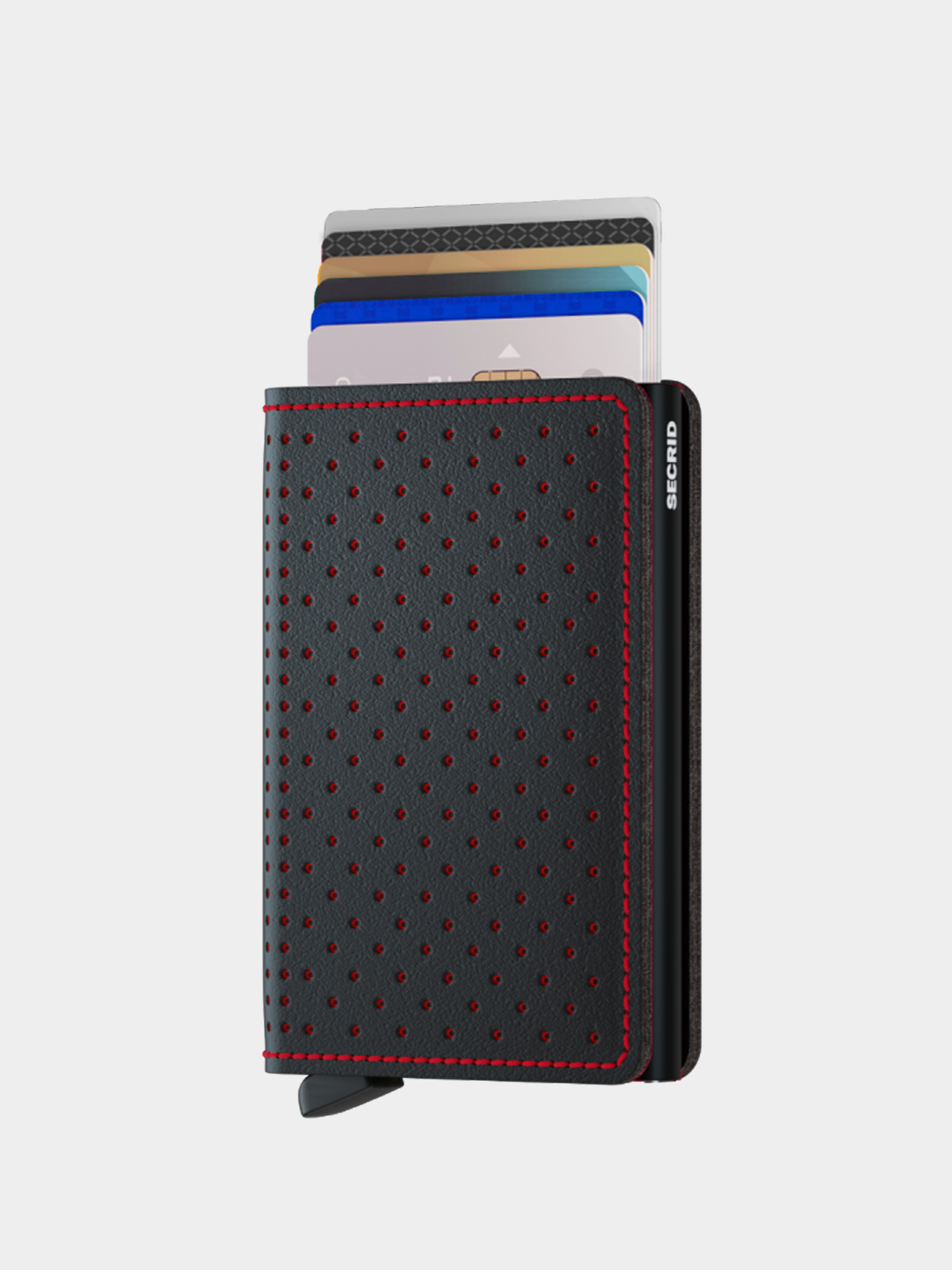 Peňaženka Secrid Slimwallet (perforated black red)
