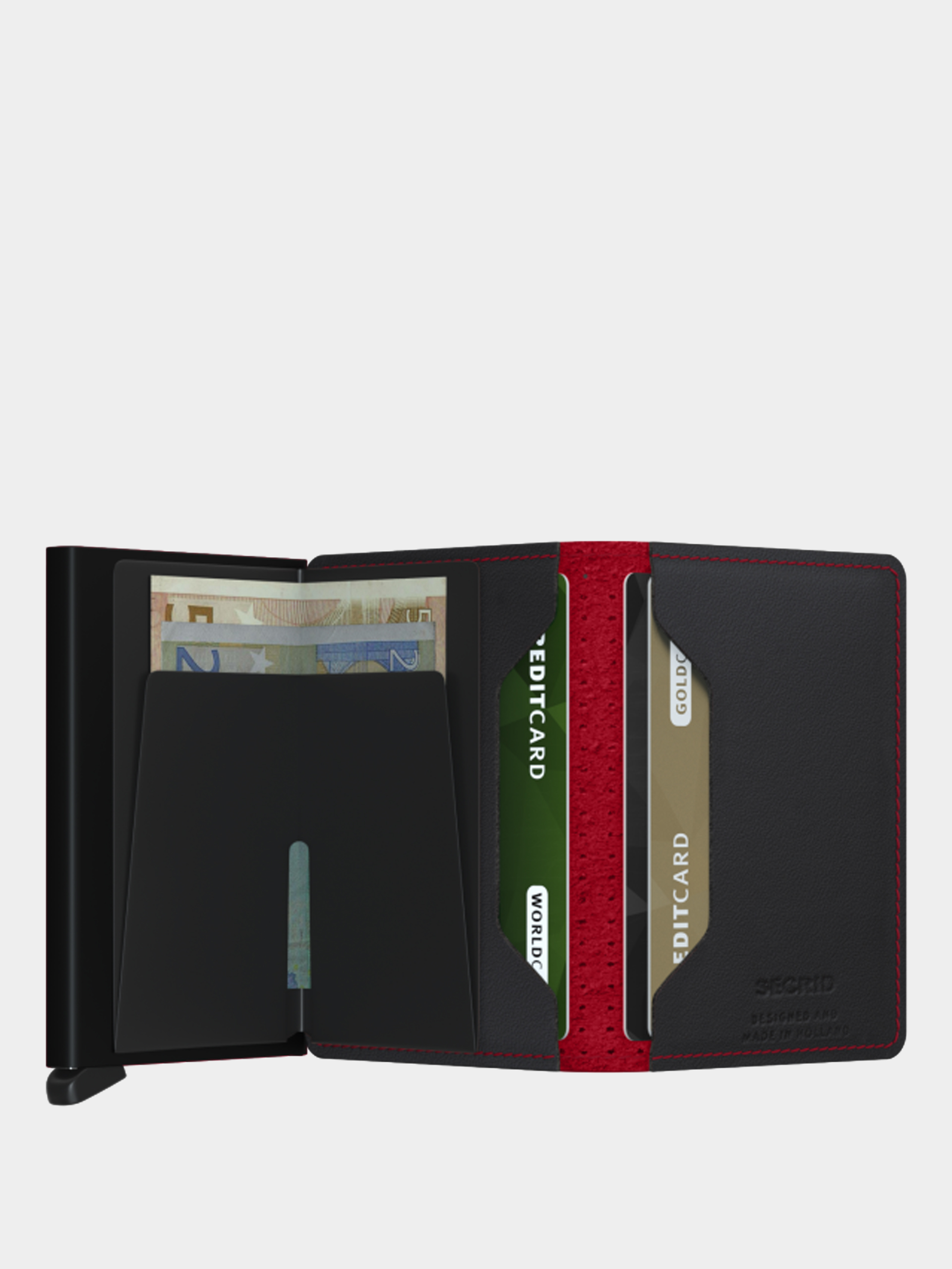Peňaženka Secrid Slimwallet (perforated black red)