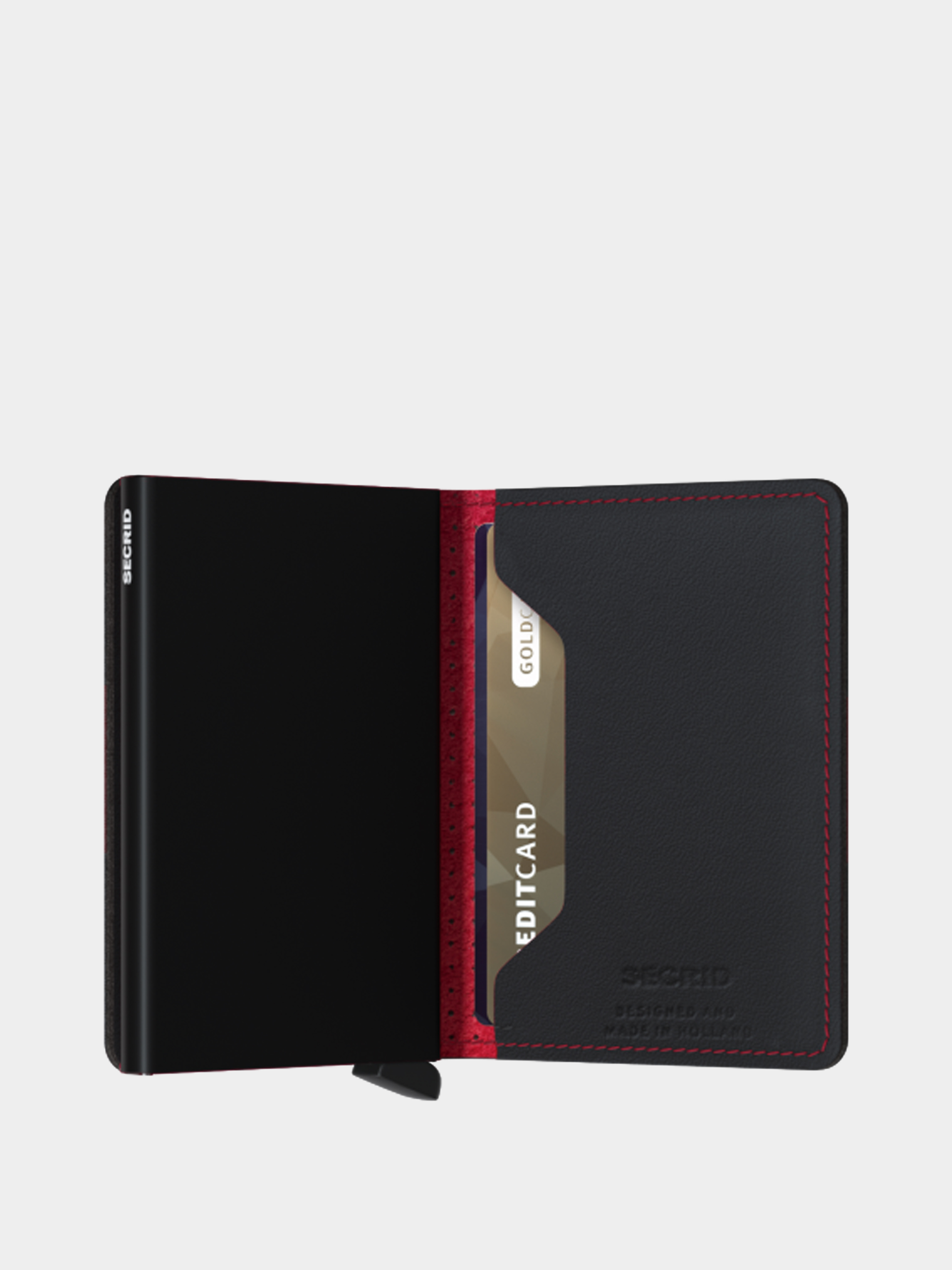 Peňaženka Secrid Slimwallet (perforated black red)