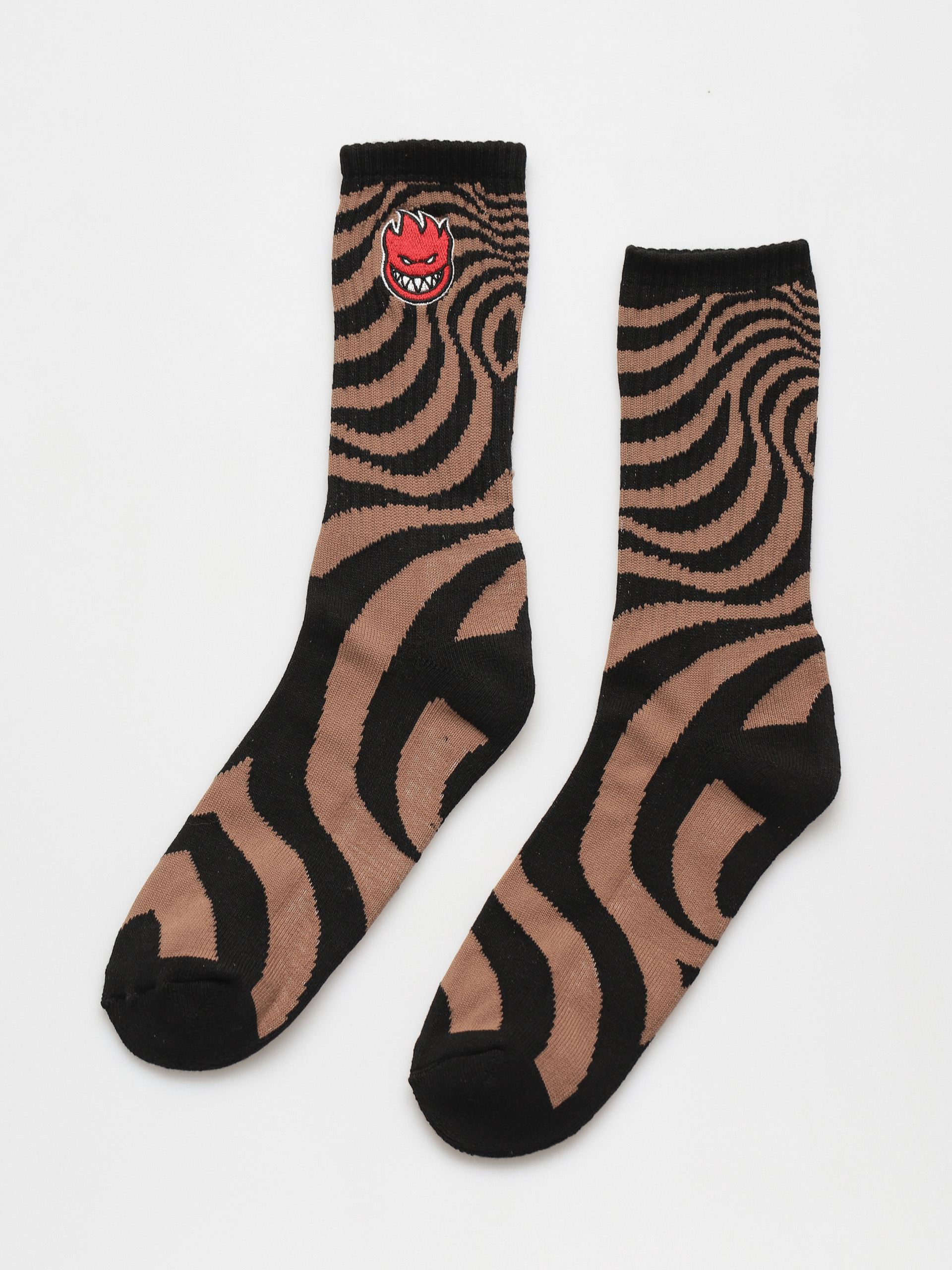 Ponožky Spitfire Bighead Fill Emb (black/brown/red)