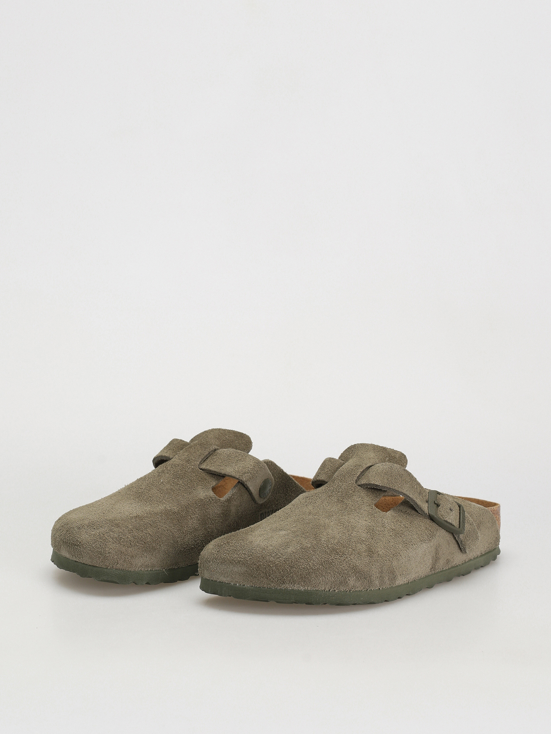 Šľapky Birkenstock Boston SFB Suede Narrow Wmn (modern suede thyme)
