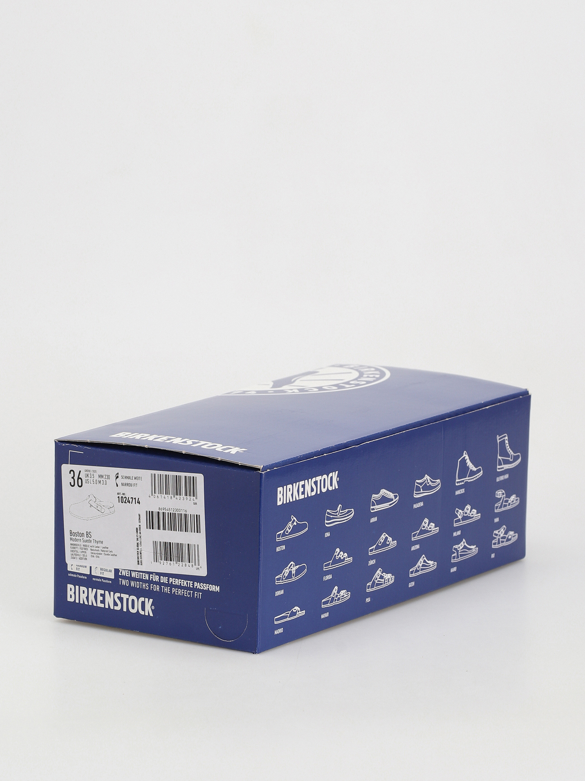 Šľapky Birkenstock Boston SFB Suede Narrow Wmn (modern suede thyme)