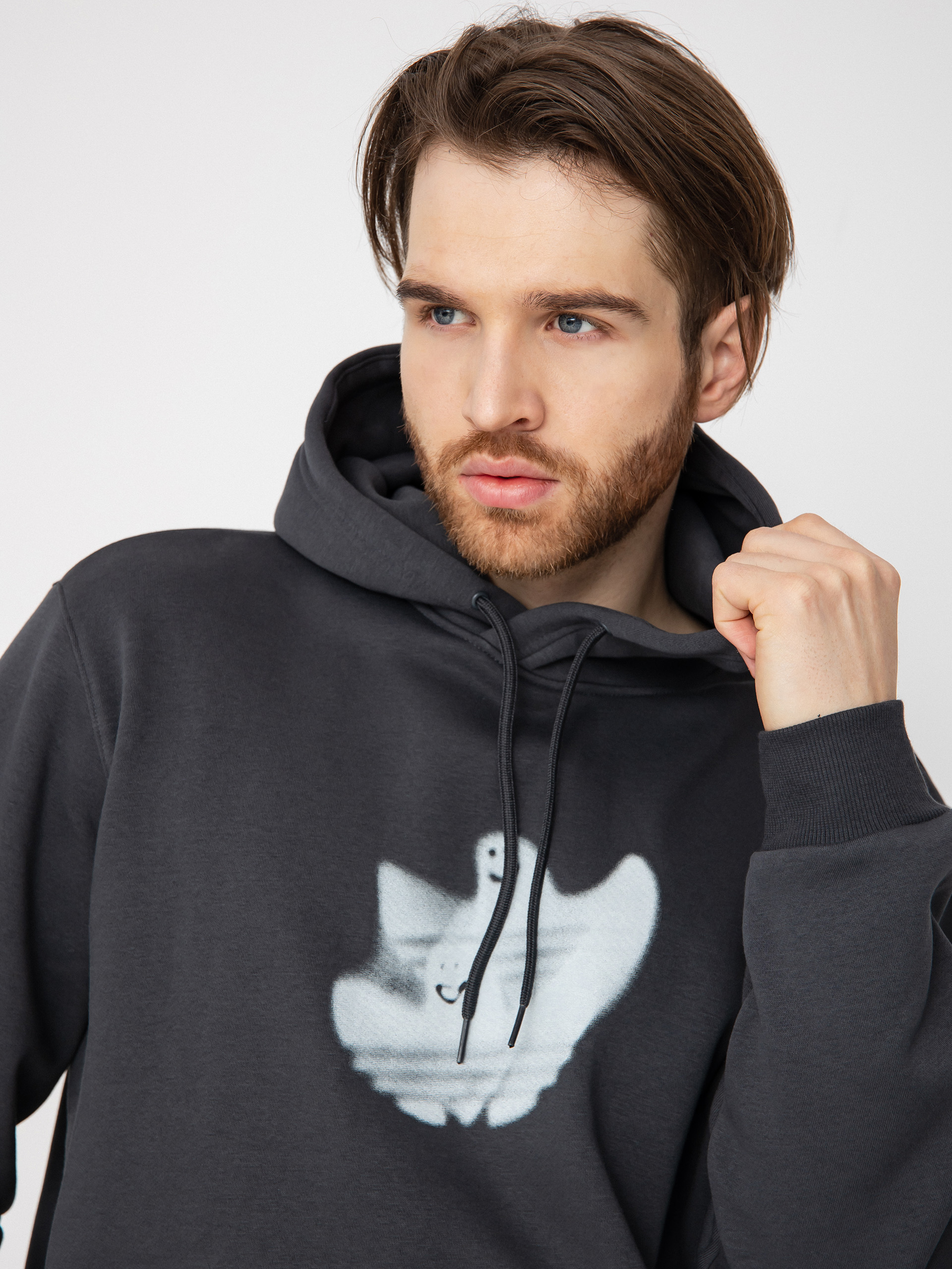 Mikina s kapucňou adidas Shmoo Logo HD (carbon/cwhite)