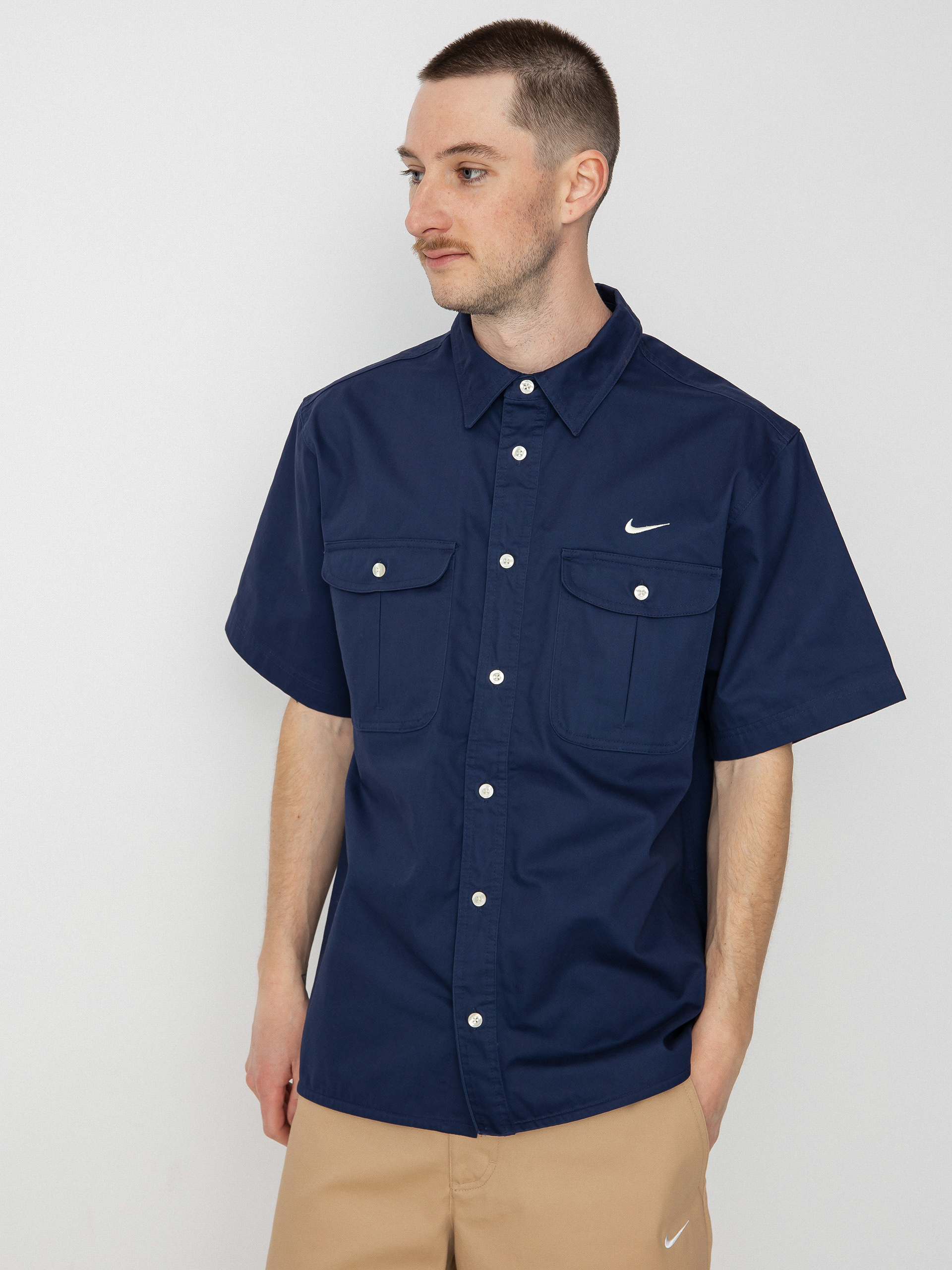 Košeľa Nike SB Tanglin Woven Button Up (midnight navy/coconut milk)