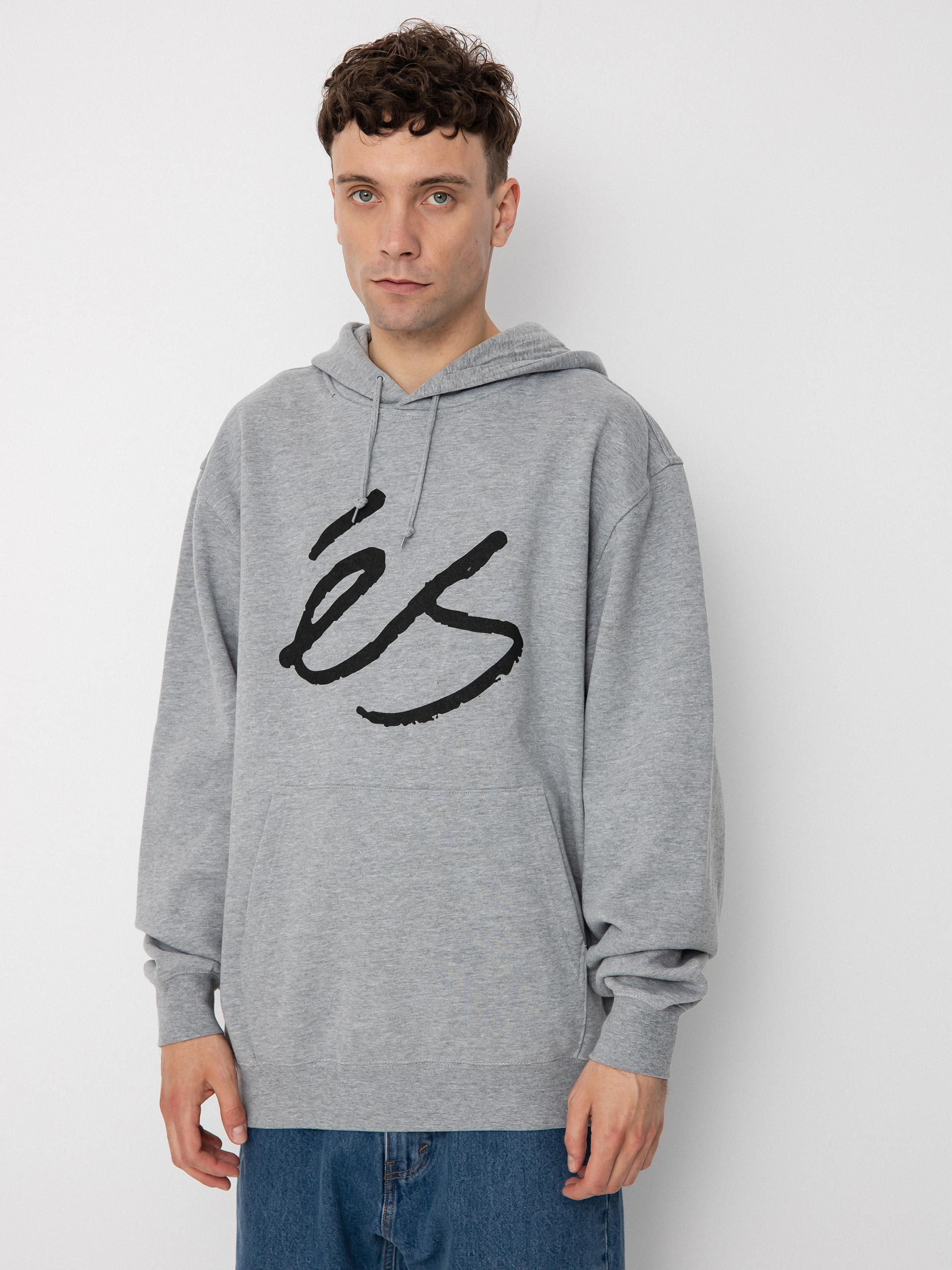 Mikina s kapucňou eS Script HD (grey/heather)