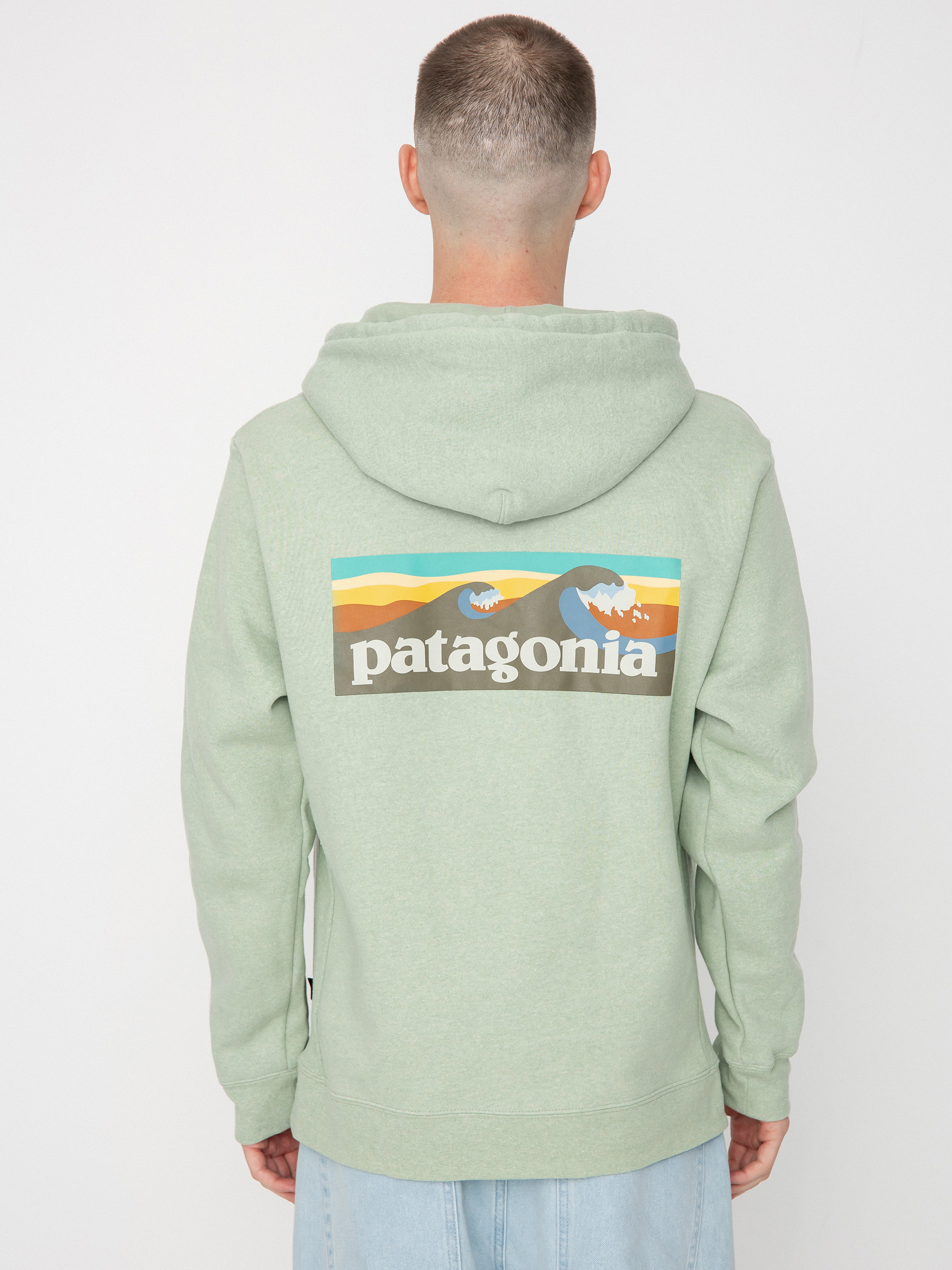 Mikina s kapucňou Patagonia Boardshort Logo Uprisal HD (salvia green)