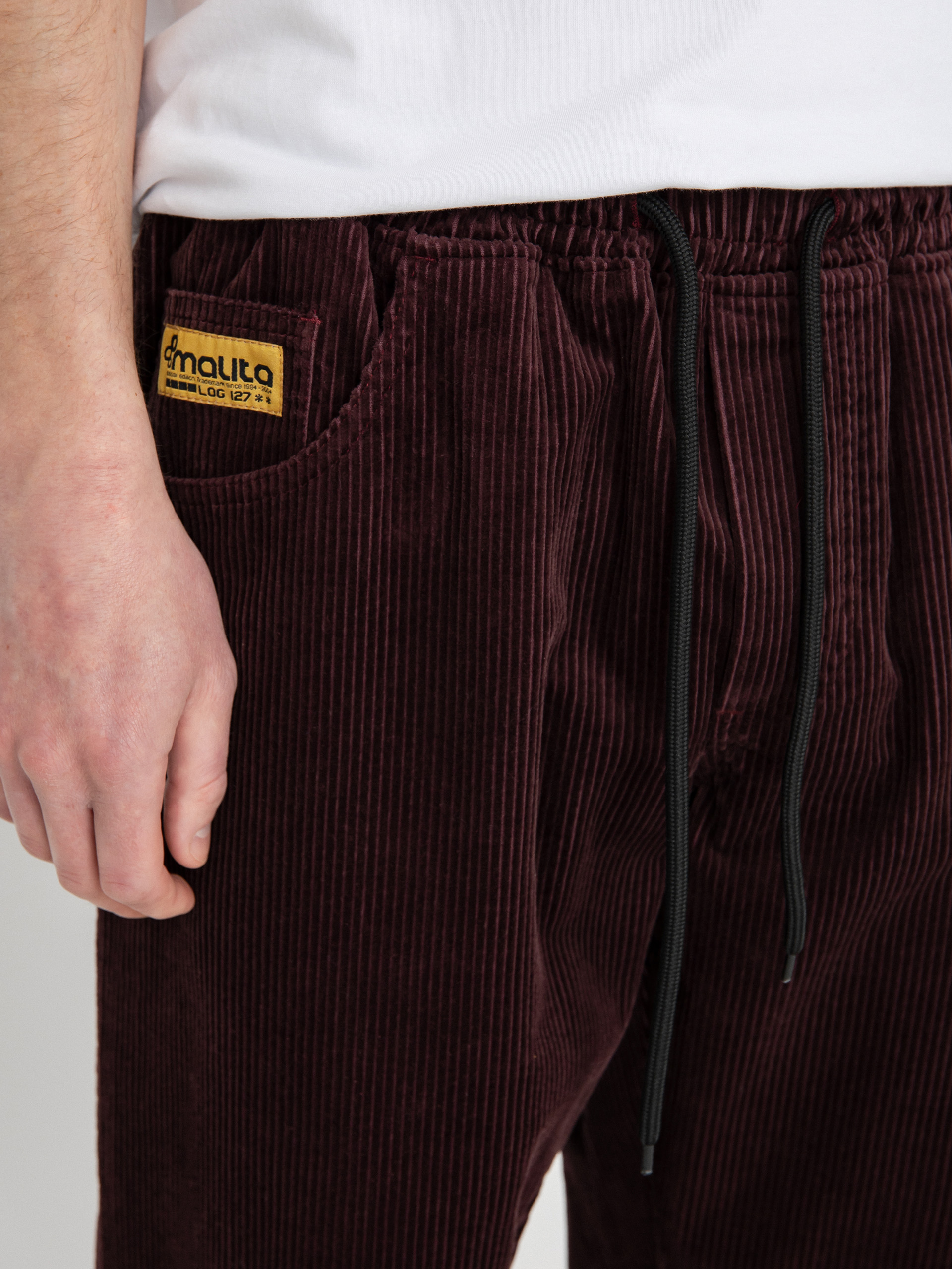 Nohavice Malita Cord Log Elastic (plum)