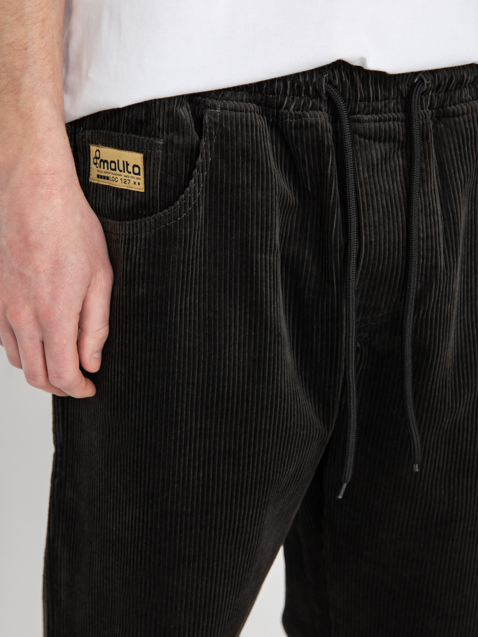 Nohavice Malita Cord Log Elastic (graphite)