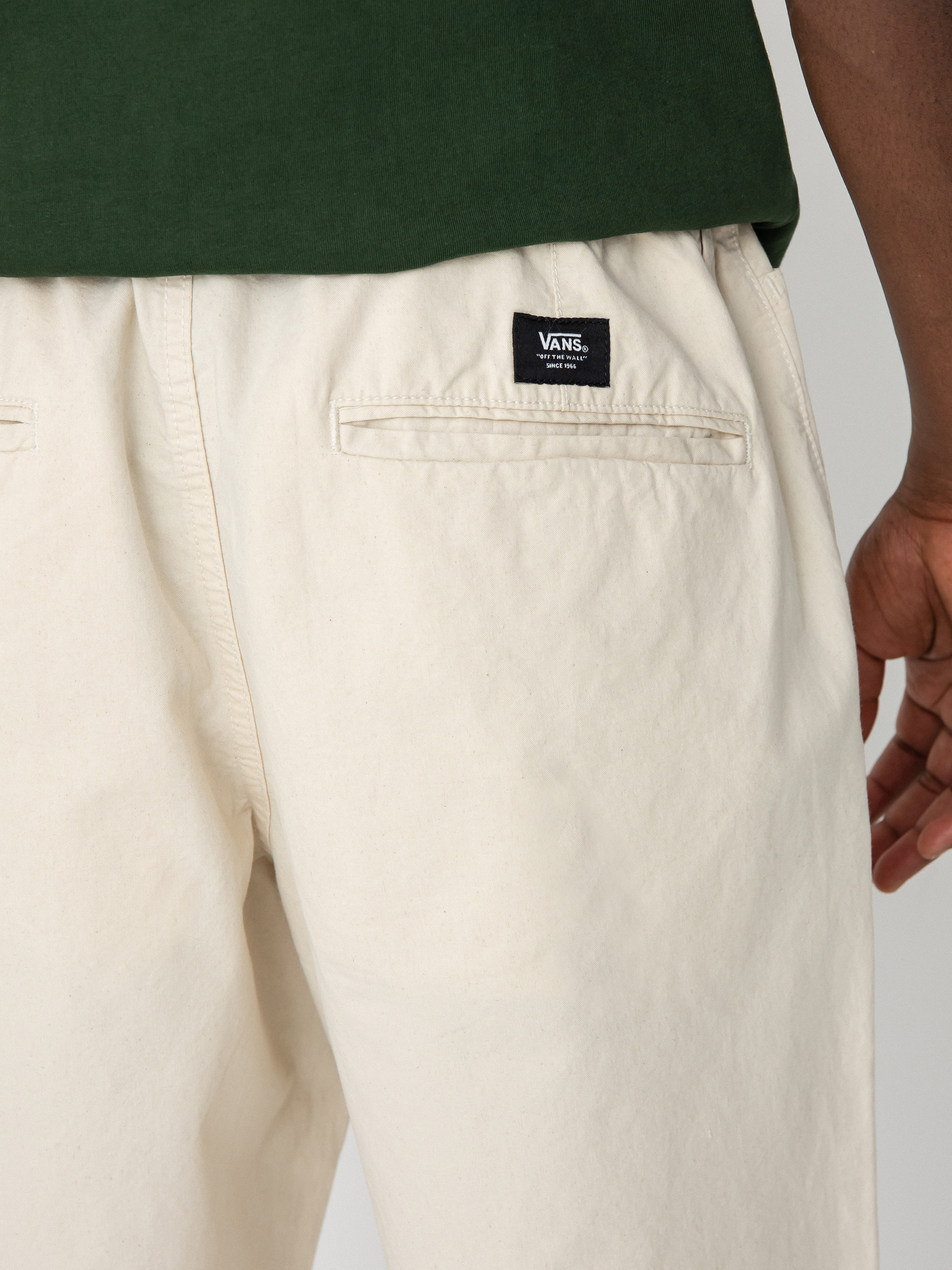 Nohavice Vans Range Loose Cropped Elastic Waist (natural cotton)