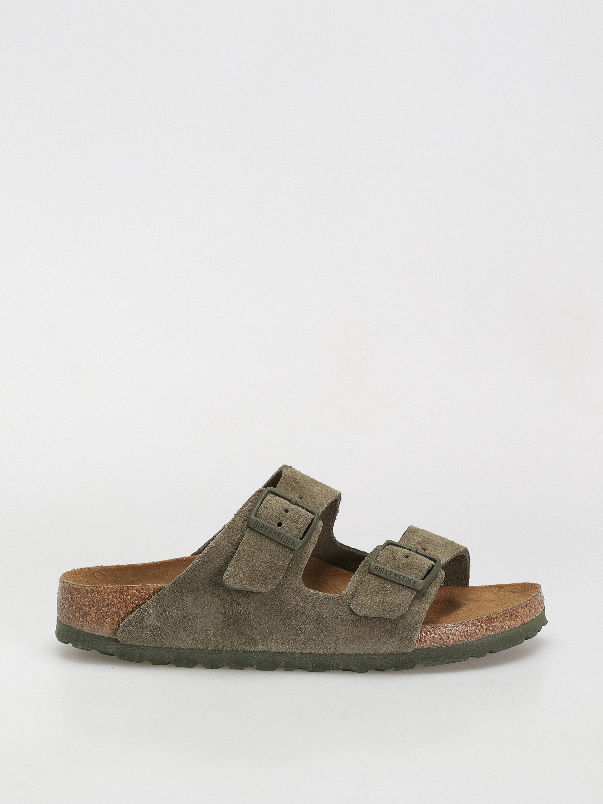 u0160u013eapky Birkenstock Arizona Suede Leather Narrow Wmn (thyme)
