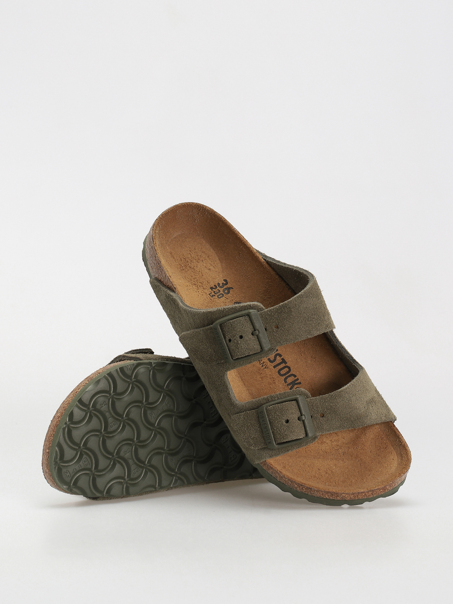 Šľapky Birkenstock Arizona Suede Leather Narrow Wmn (thyme)