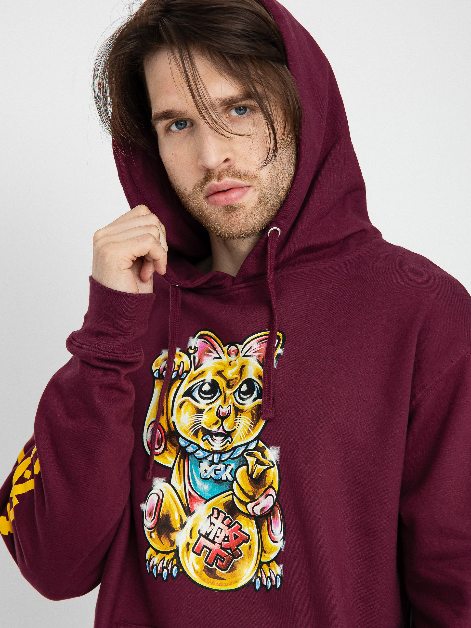 Mikina s kapucňou DGK Golden Cat HD (burgundy)