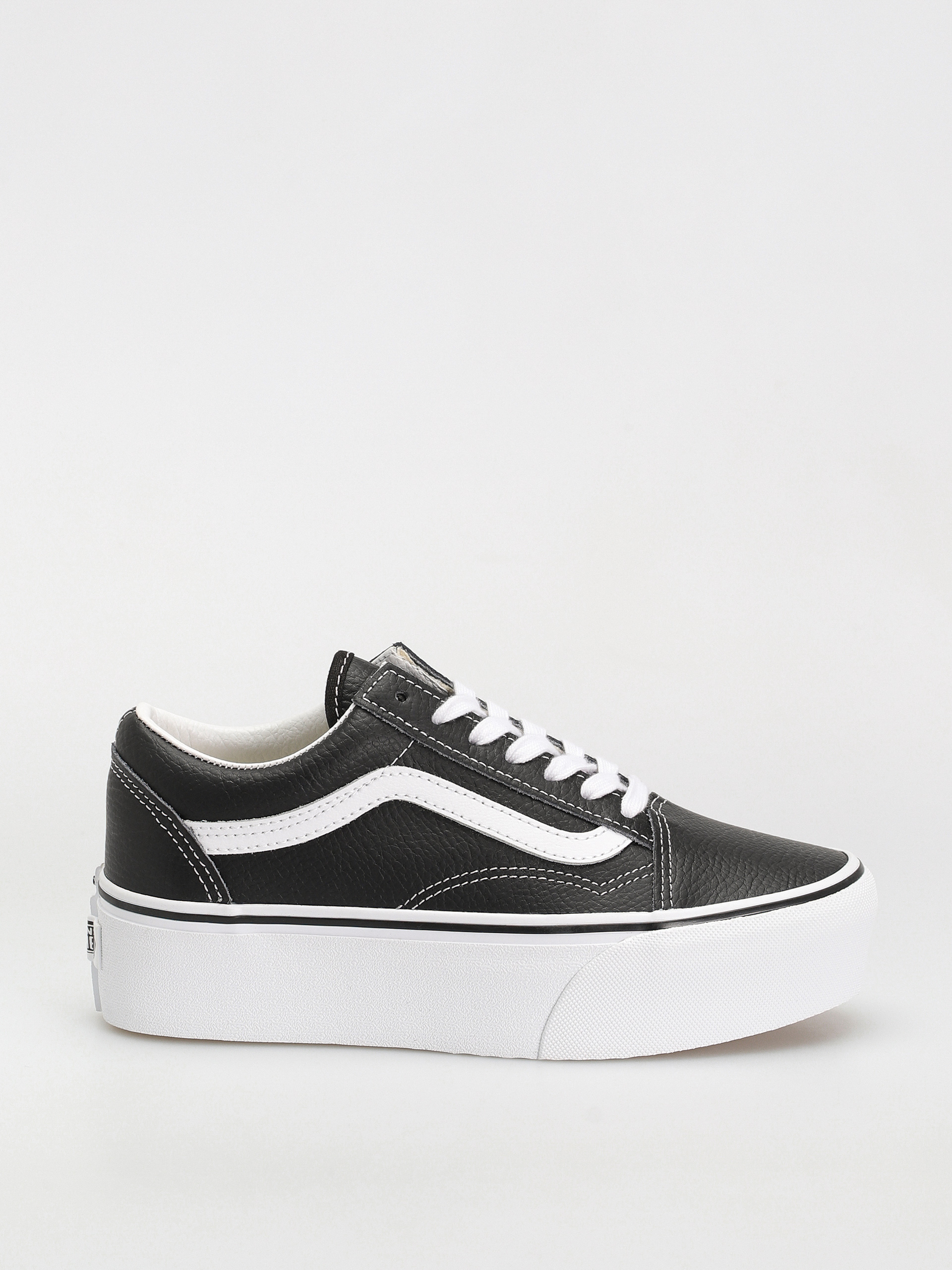 Topánky Vans Old Skool Stackform (leather black/true white)