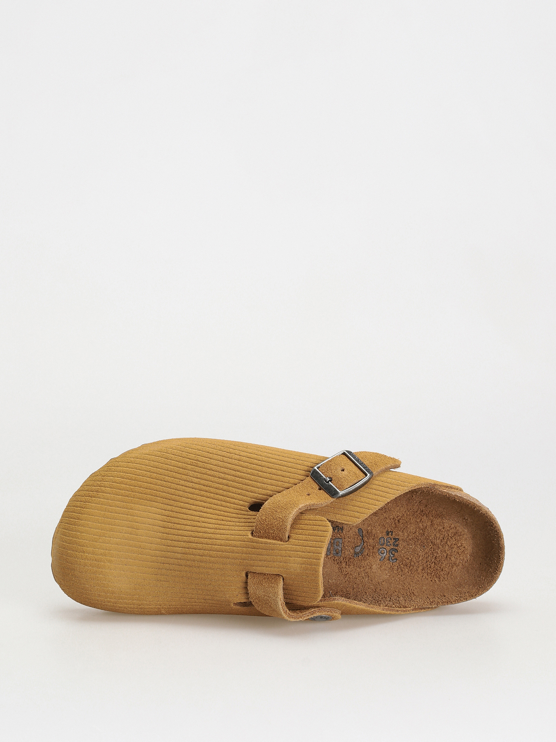 Šľapky Birkenstock Boston Suede Embossed Narrow Wmn (corduroy cork brown)