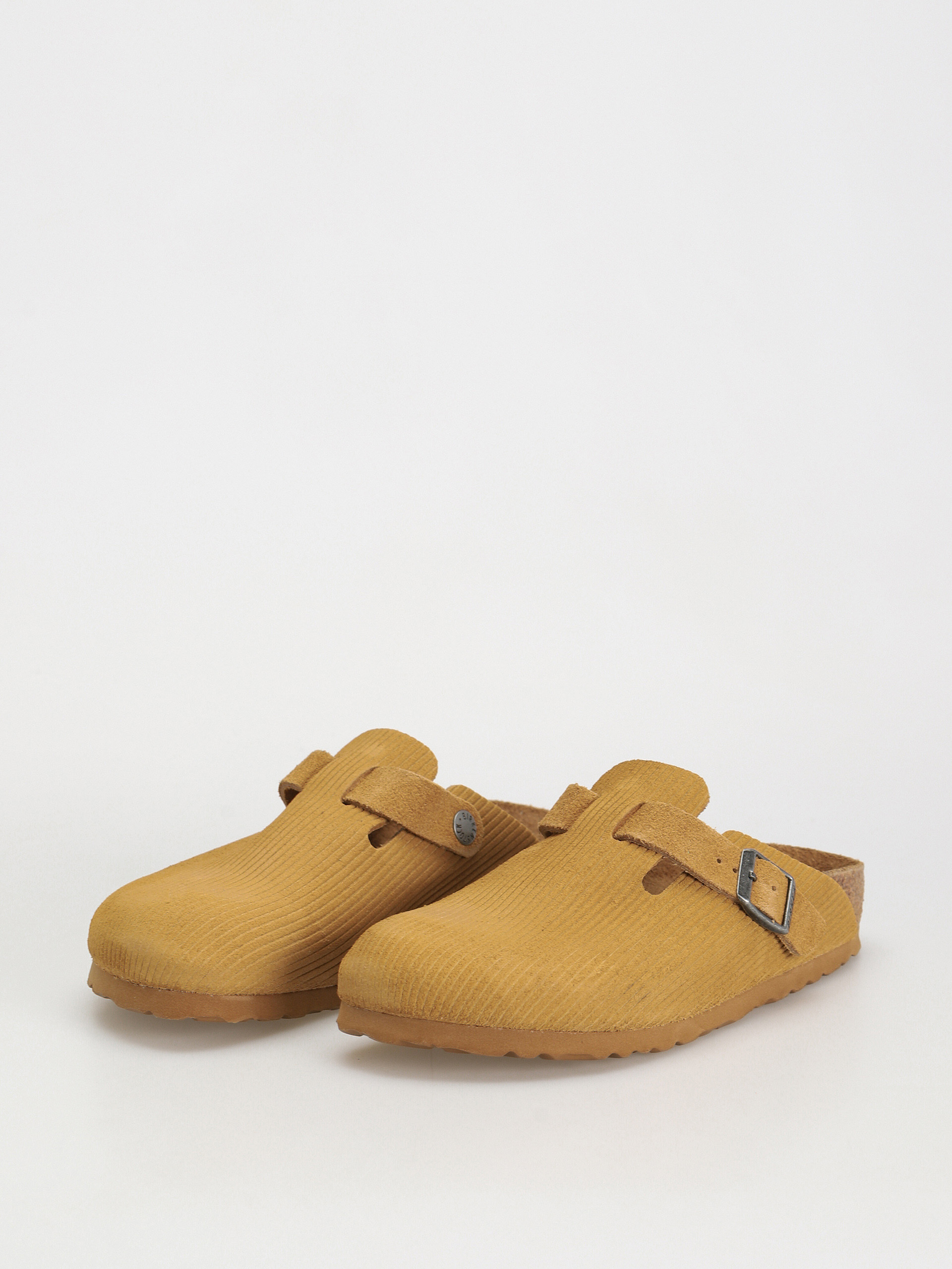Šľapky Birkenstock Boston Suede Embossed Narrow Wmn (corduroy cork brown)