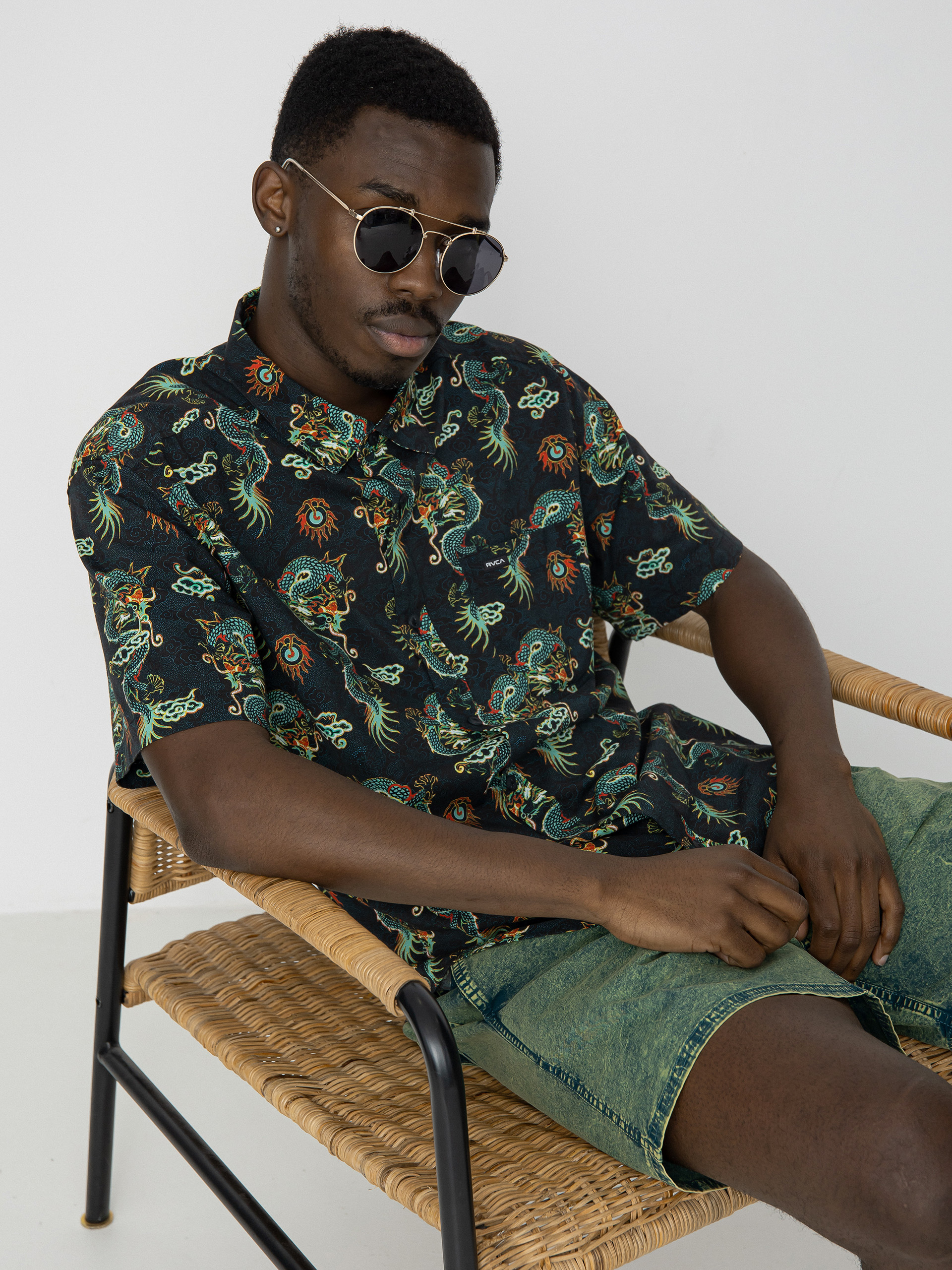 Košeľa RVCA Neon Dragon (black)