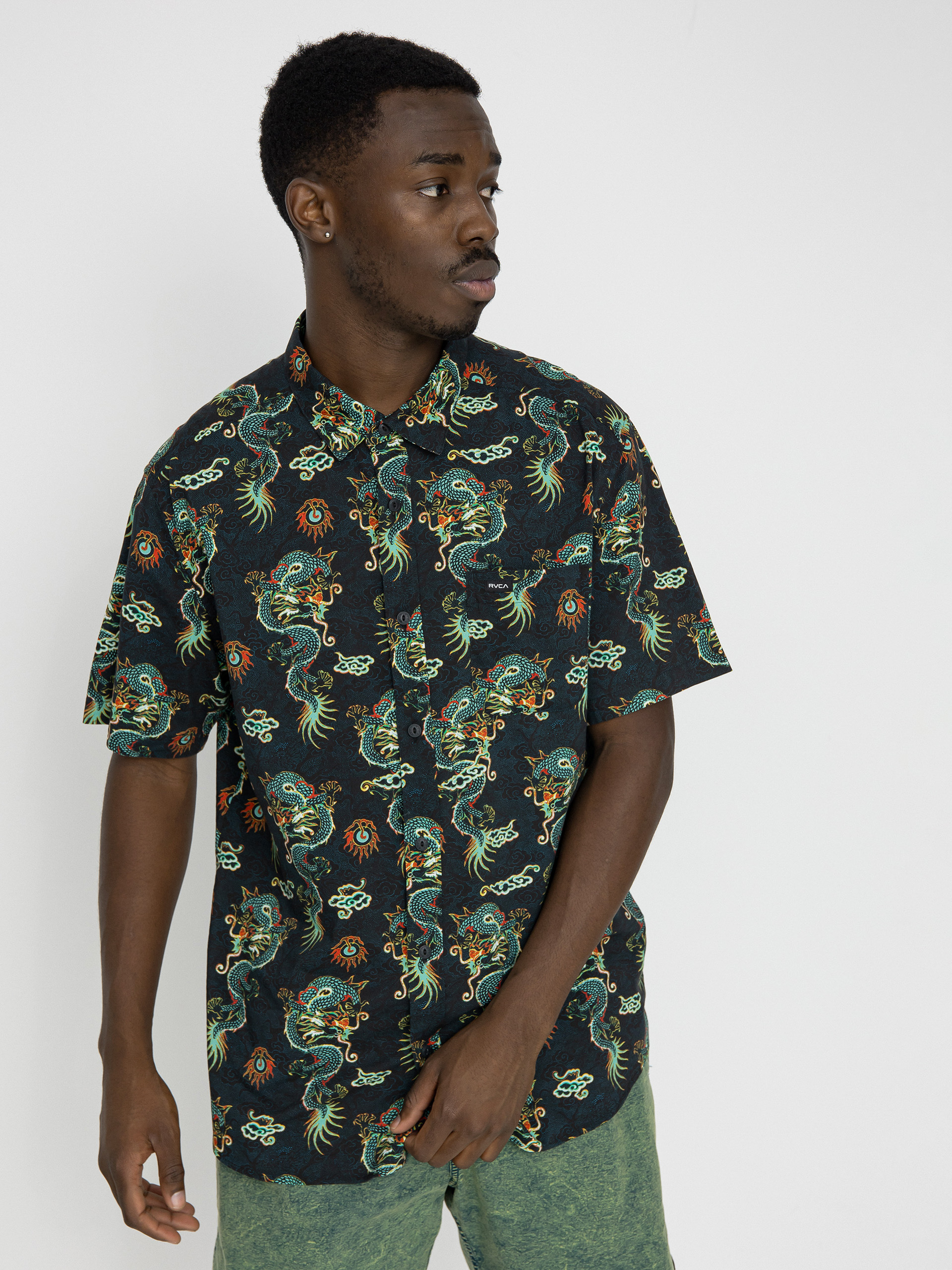 Košeľa RVCA Neon Dragon (black)