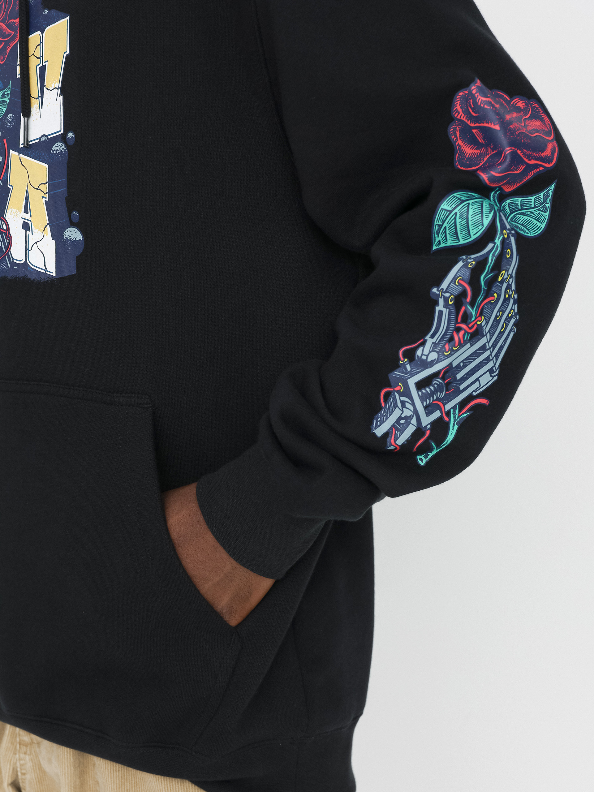 Mikina s kapucňou RVCA Mandroid HD (black)