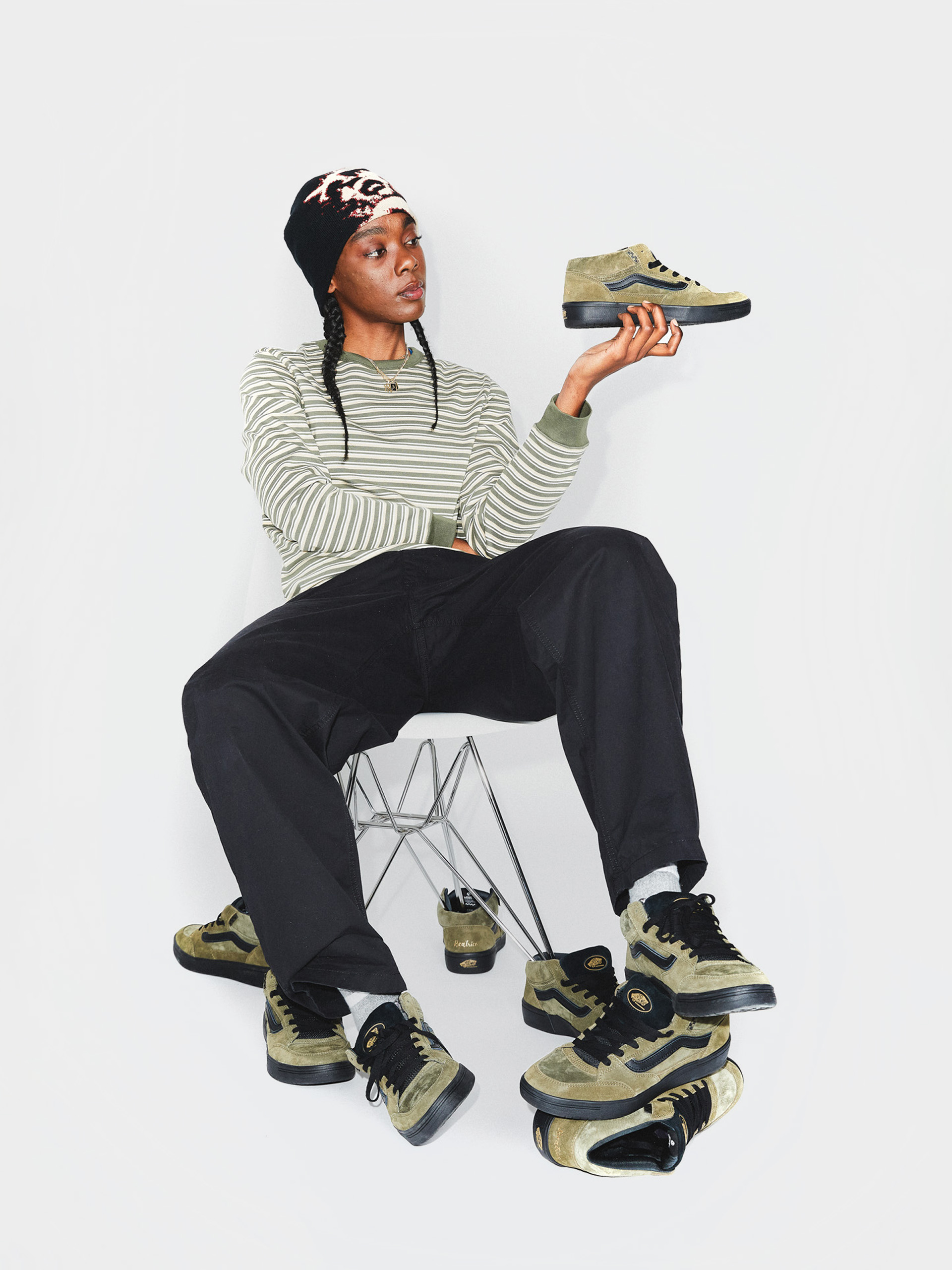 Topánky Vans Zahba Mid (beatrice domond dark olive)