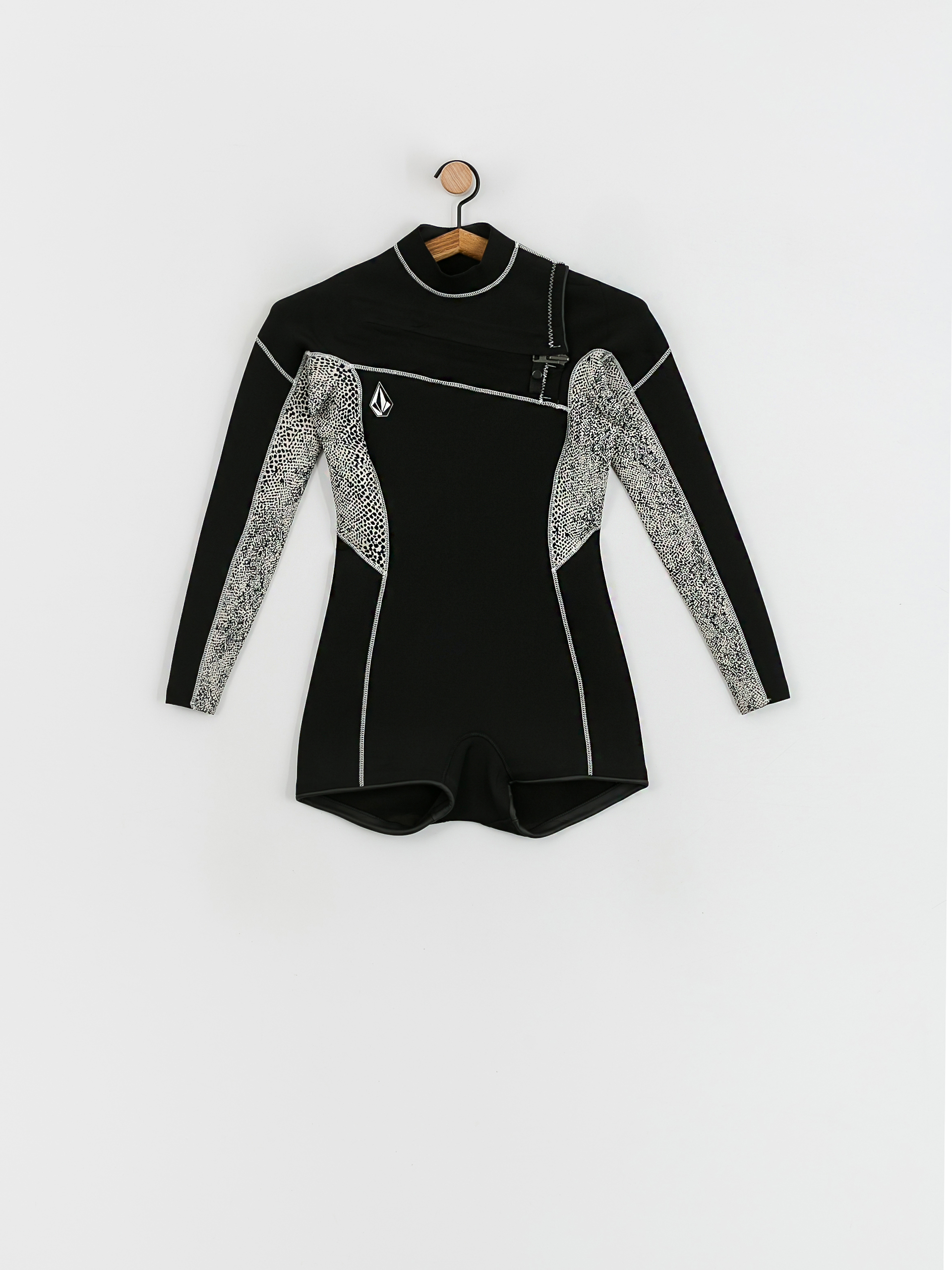 Neopren Volcom 2Mm Chest Zip Ls Springsuit Wmn - čierna (black)