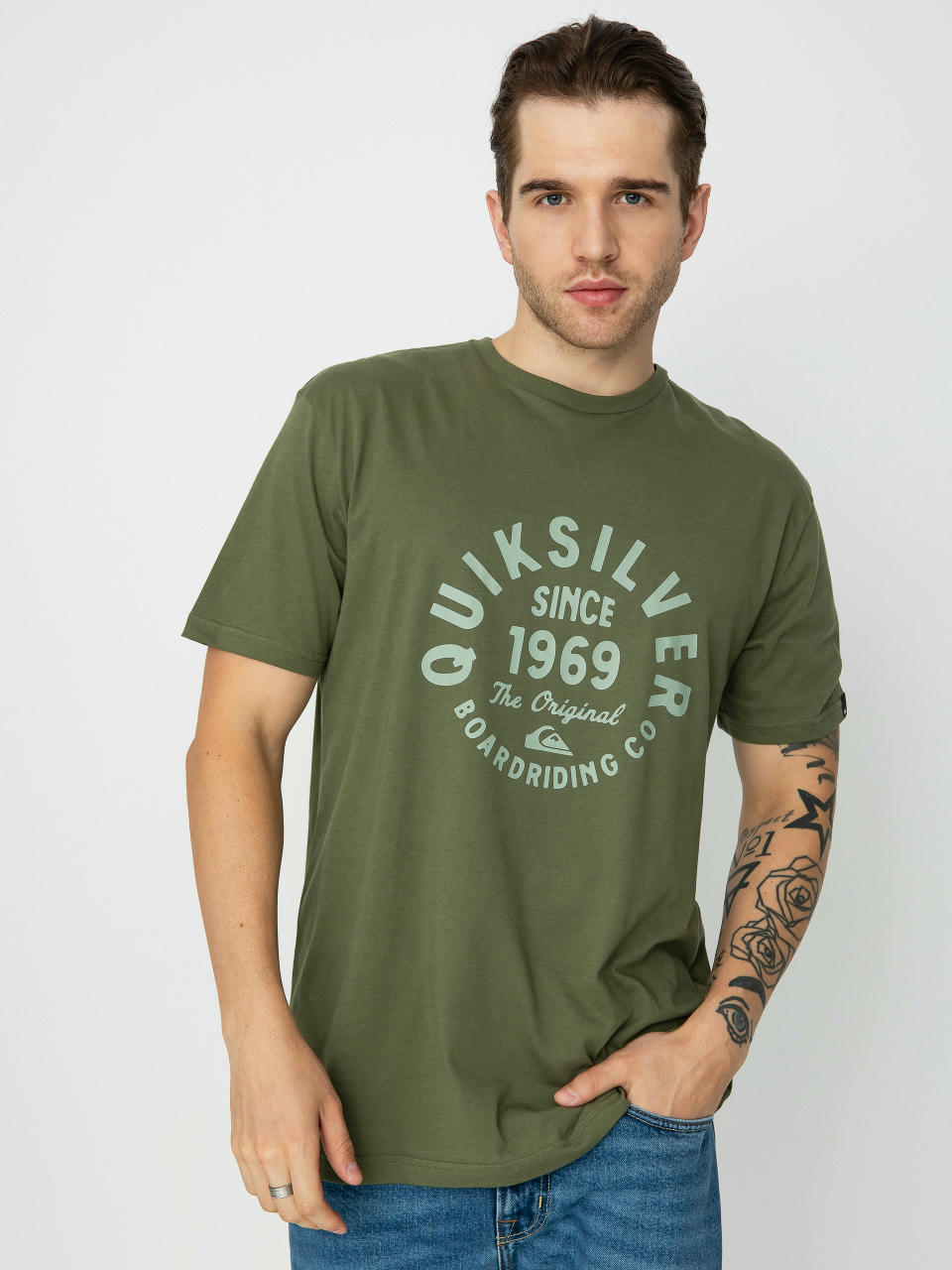 Tričko Quiksilver Circled Script Front (four leaf clover)