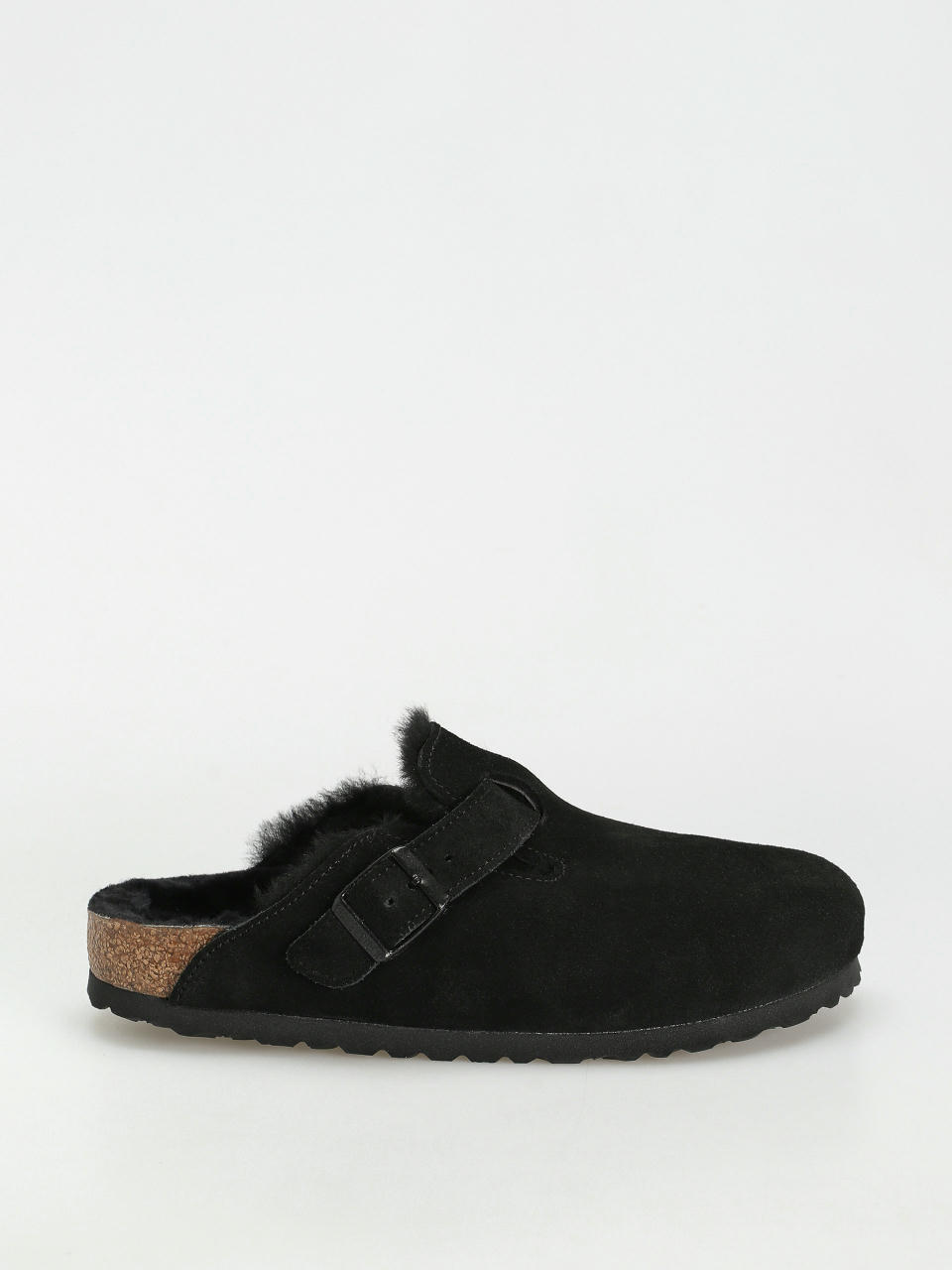 Šľapky Birkenstock Boston Suede Leather Narrow Wmn (black)