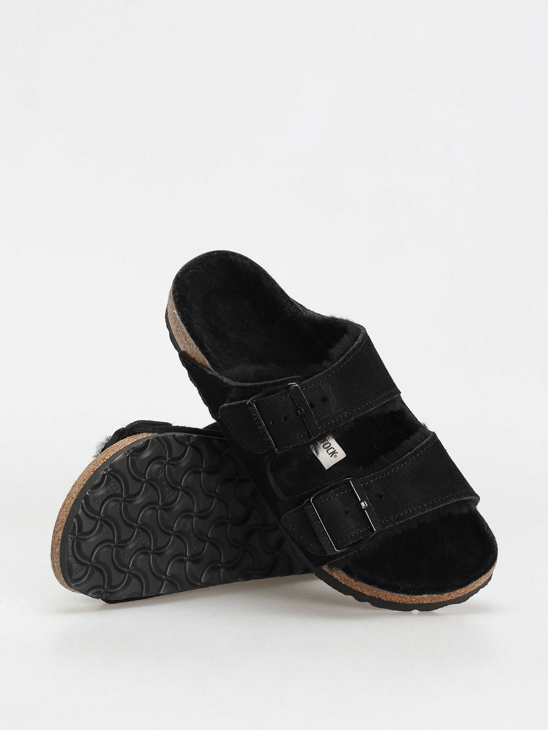 Šľapky Birkenstock Arizona Suede Leather Narrow Wmn (black)