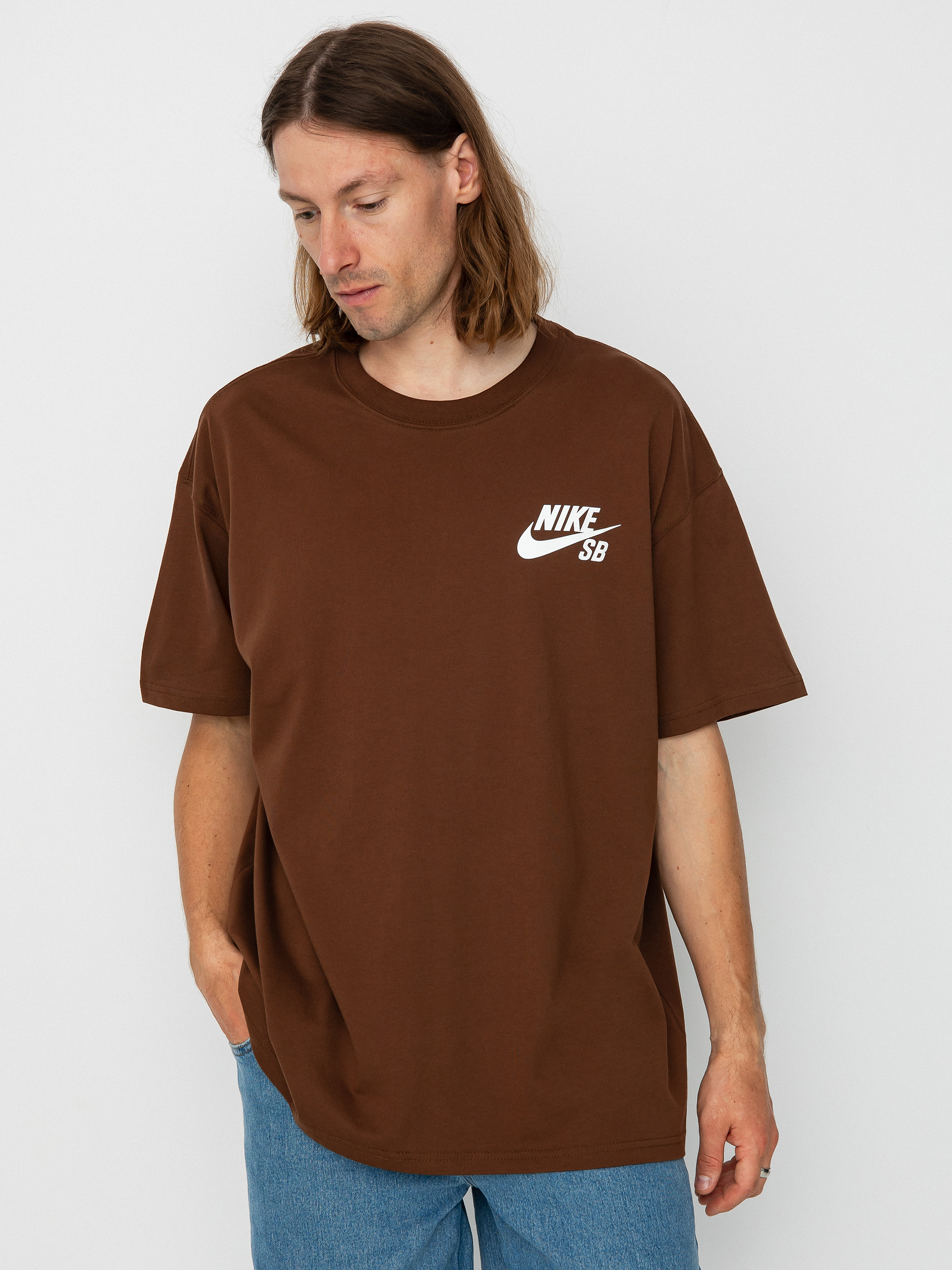 Tričko Nike SB Logo (cacao  wow/white)