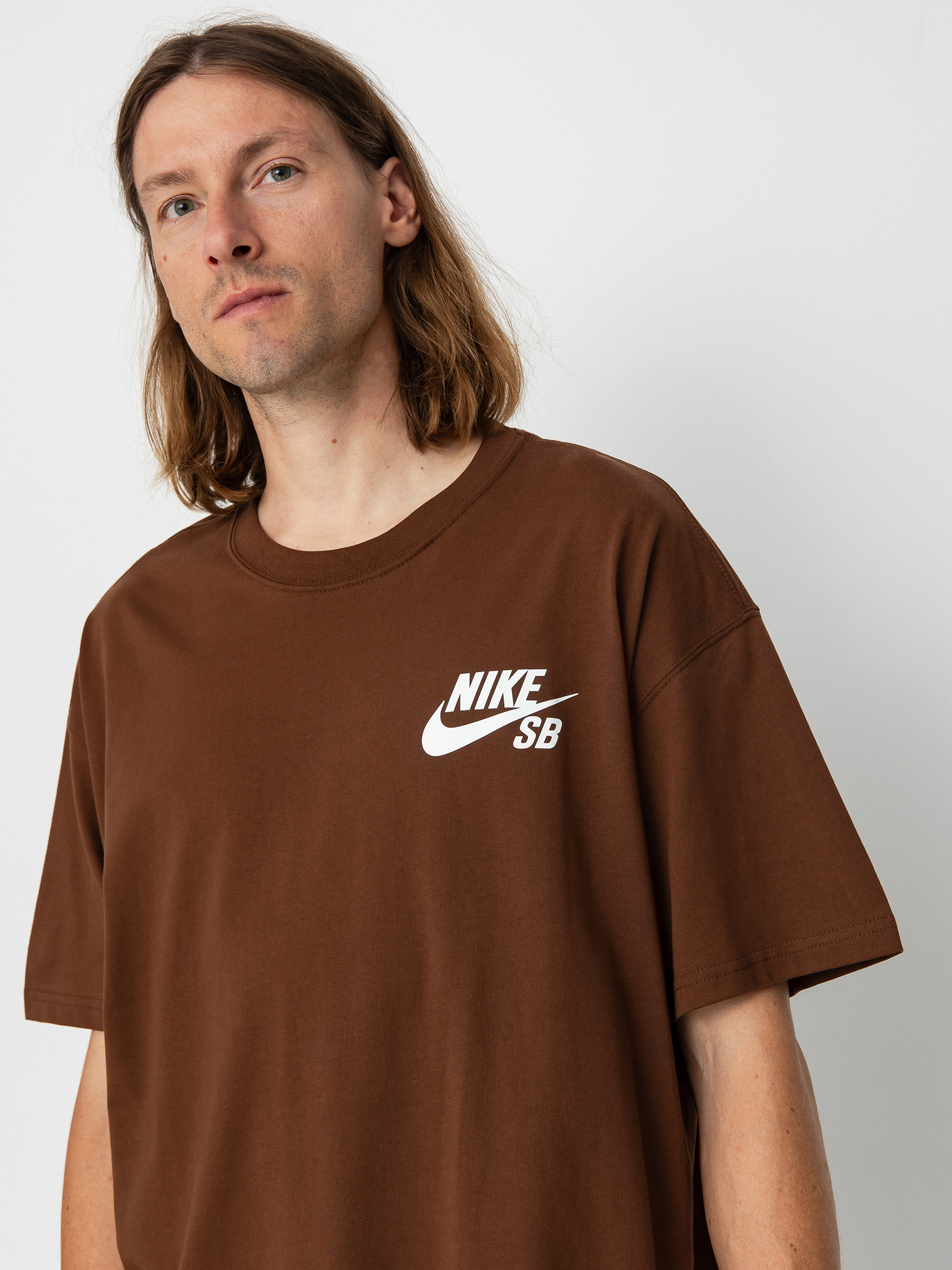 Tričko Nike SB Logo (cacao  wow/white)