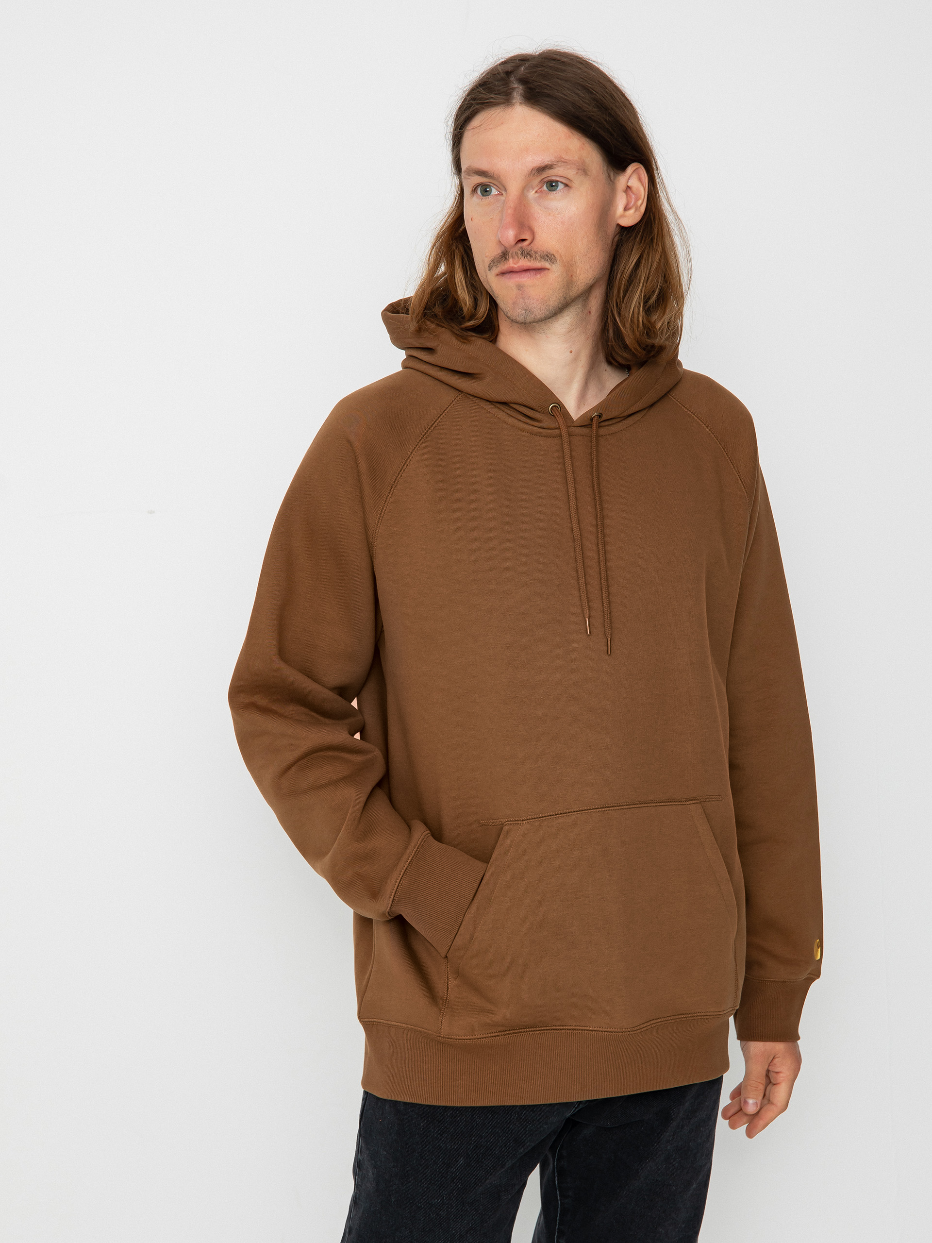 Mikina s kapucňou Carhartt WIP Chase HD (tamarind/gold)