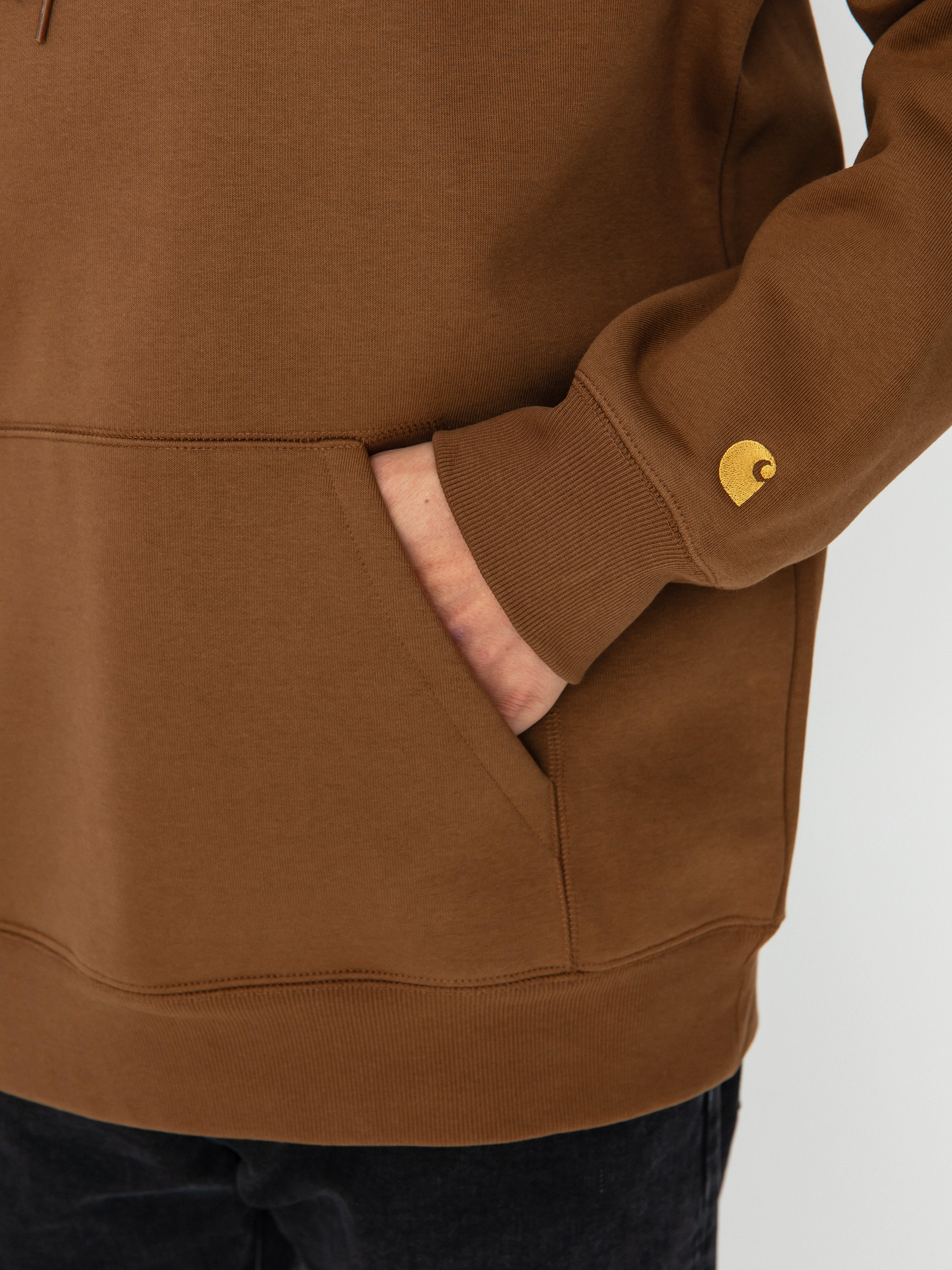 Mikina s kapucňou Carhartt WIP Chase HD (tamarind/gold)