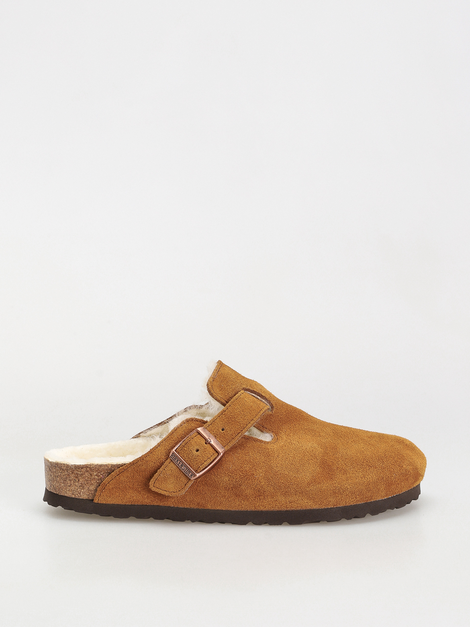 Šľapky Birkenstock Boston Suede Leather Narrow Wmn (mink)