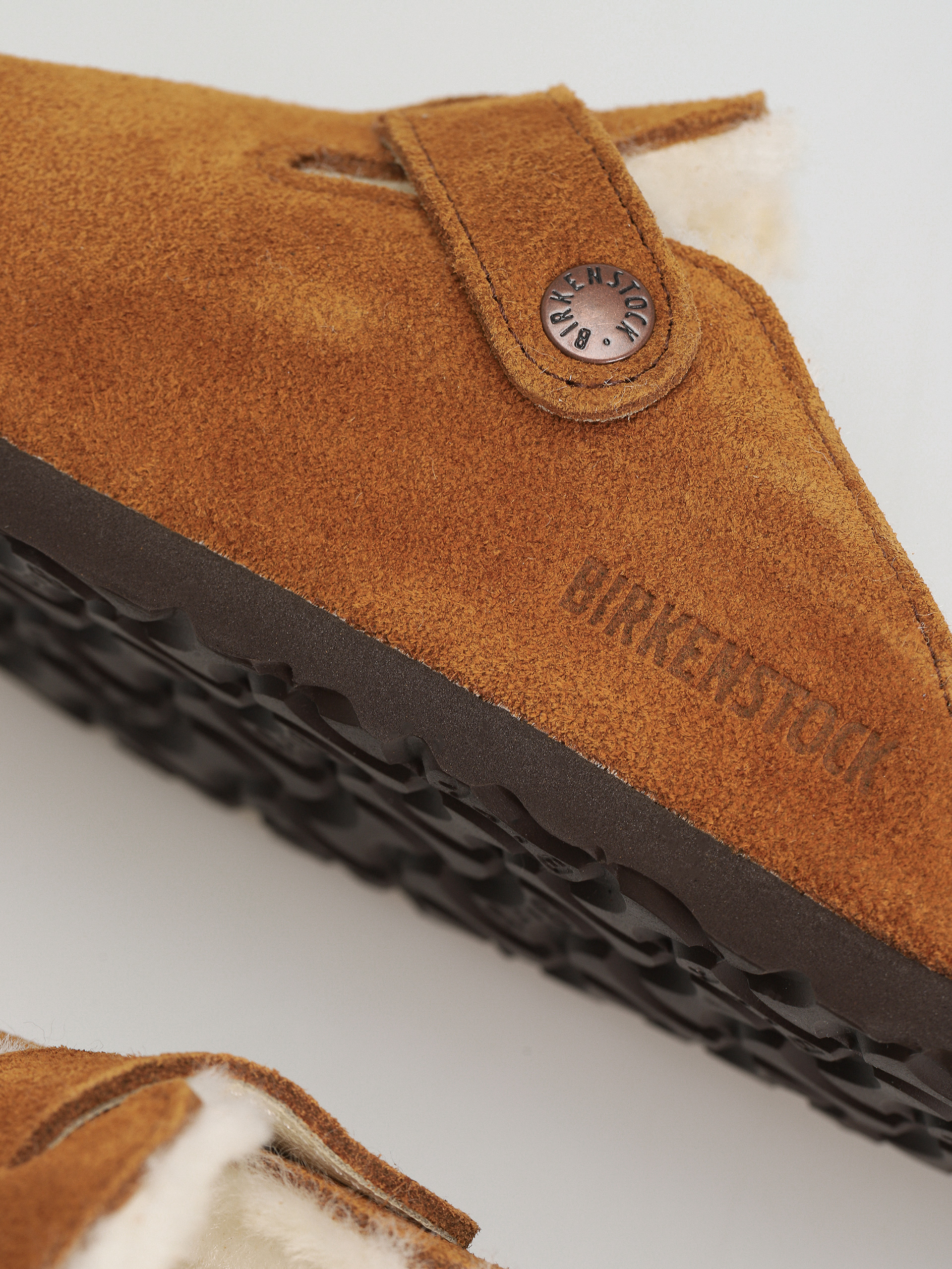 Šľapky Birkenstock Boston Suede Leather Narrow Wmn (mink)