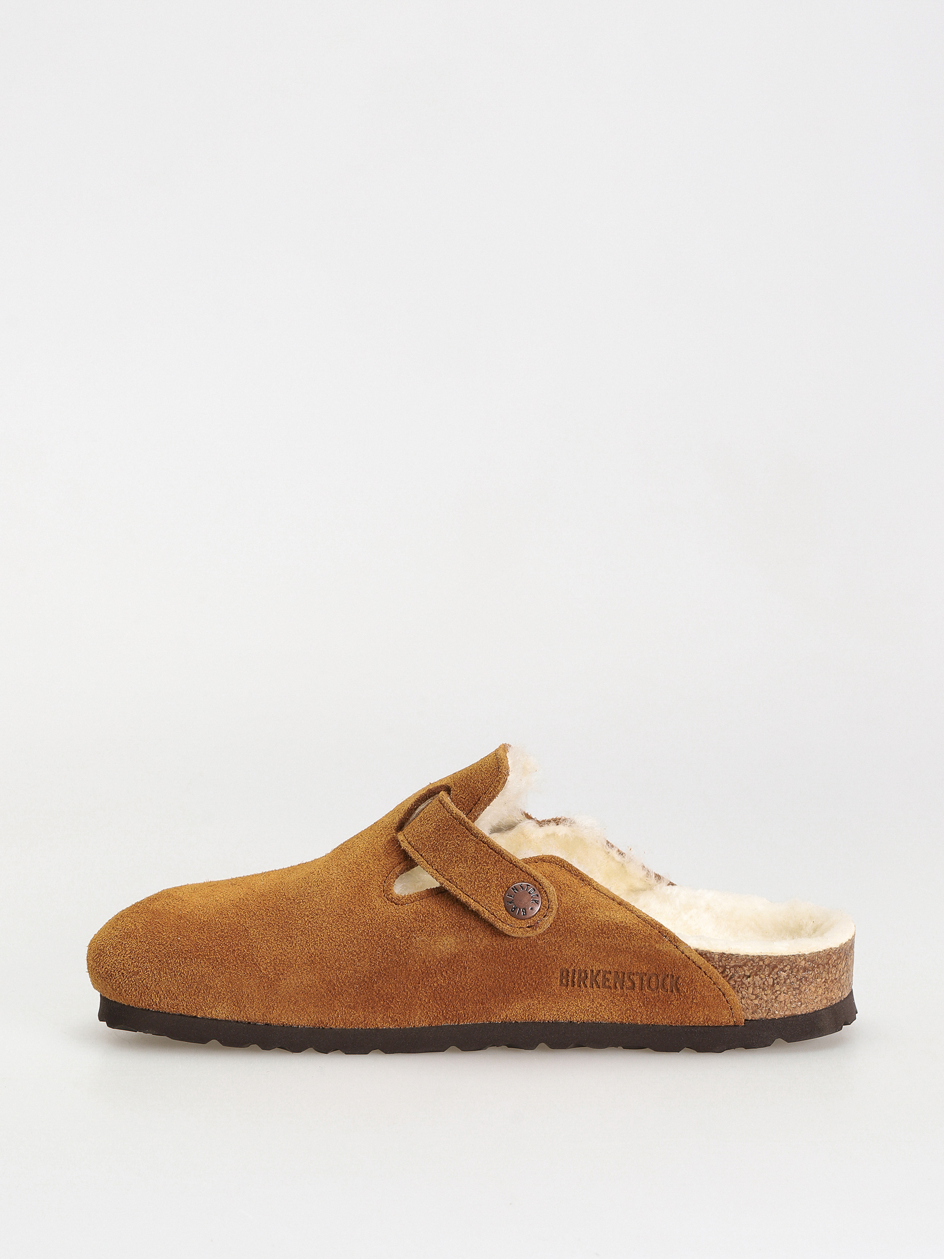 Šľapky Birkenstock Boston Suede Leather Narrow Wmn (mink)